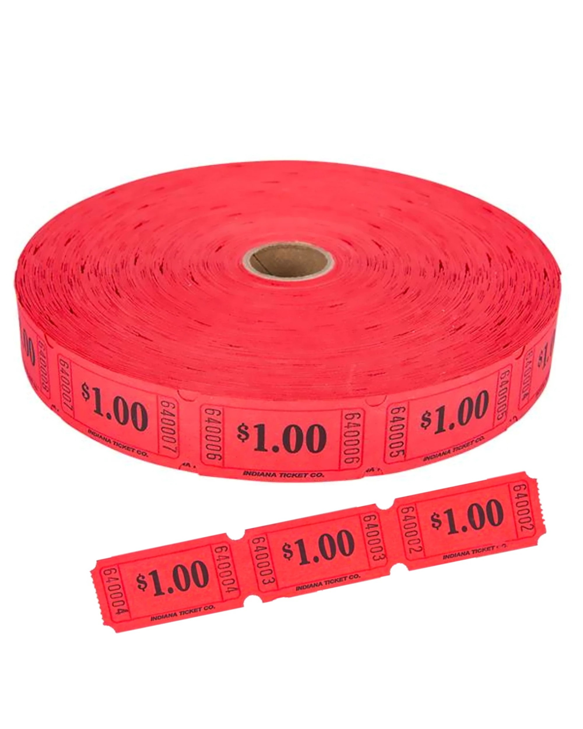 1 Partyrama $1.00 Single Ticket Roll Red 2000 Tickets, 1 of 2