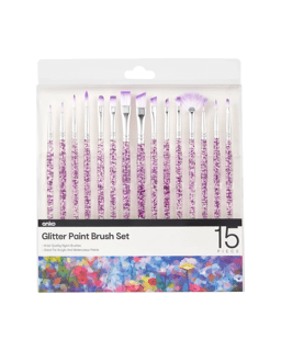15 Piece Jelly Handle Paint Brush Set