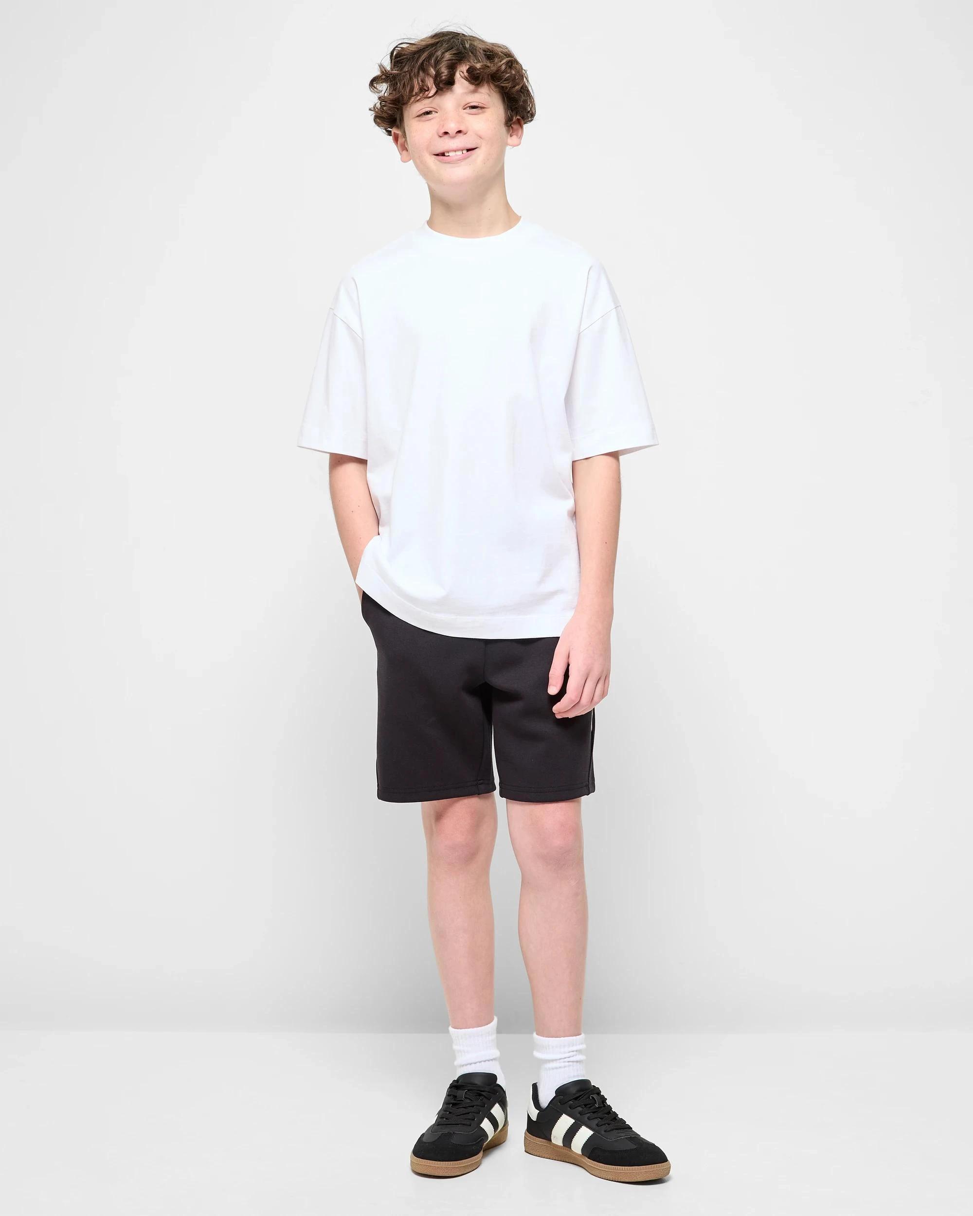 2 Target Australian Cotton Blend Tech Fleece Shorts BLACK, 2 of 5