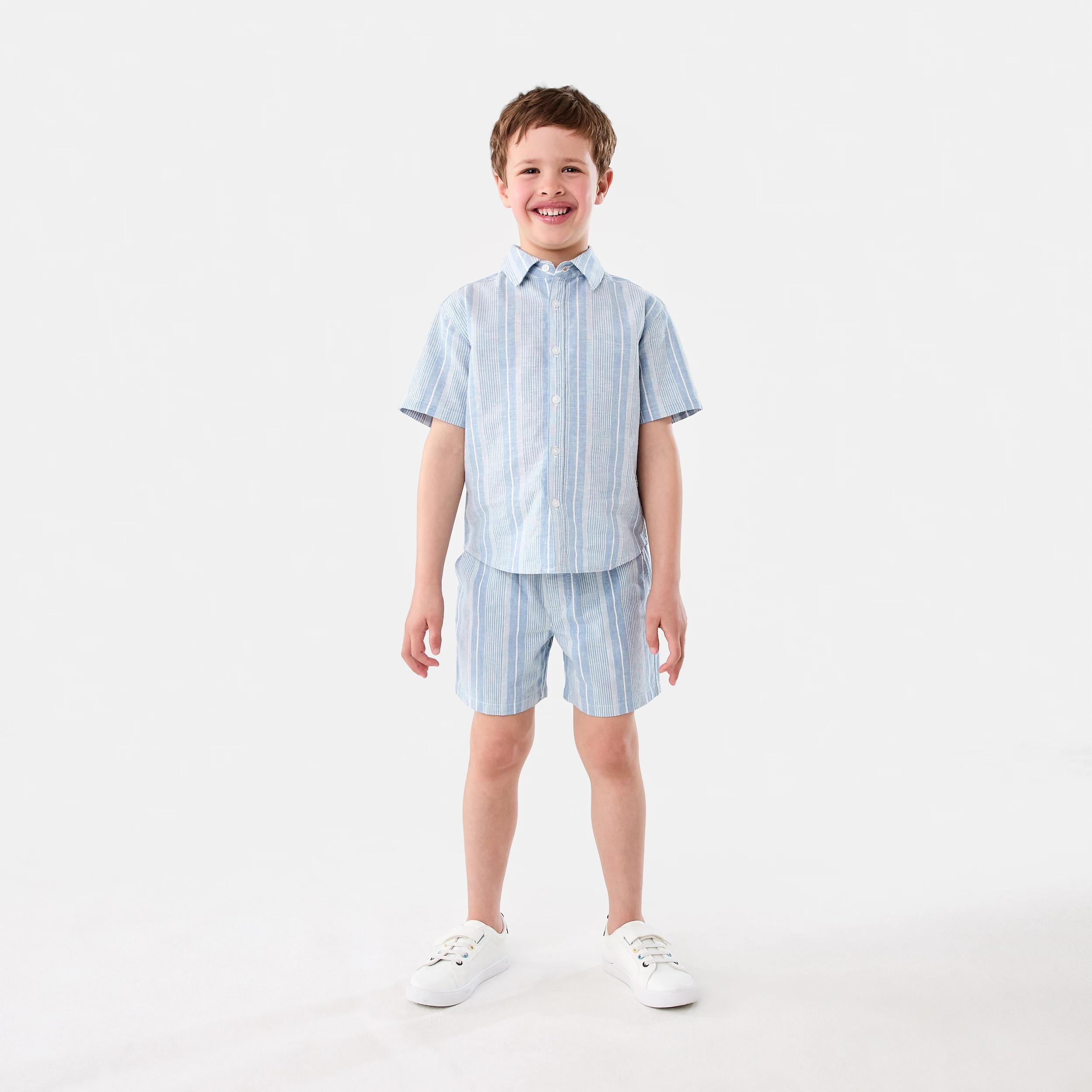 5 Linen Blend Shorts BOYS CC STRIPE, 5 of 6