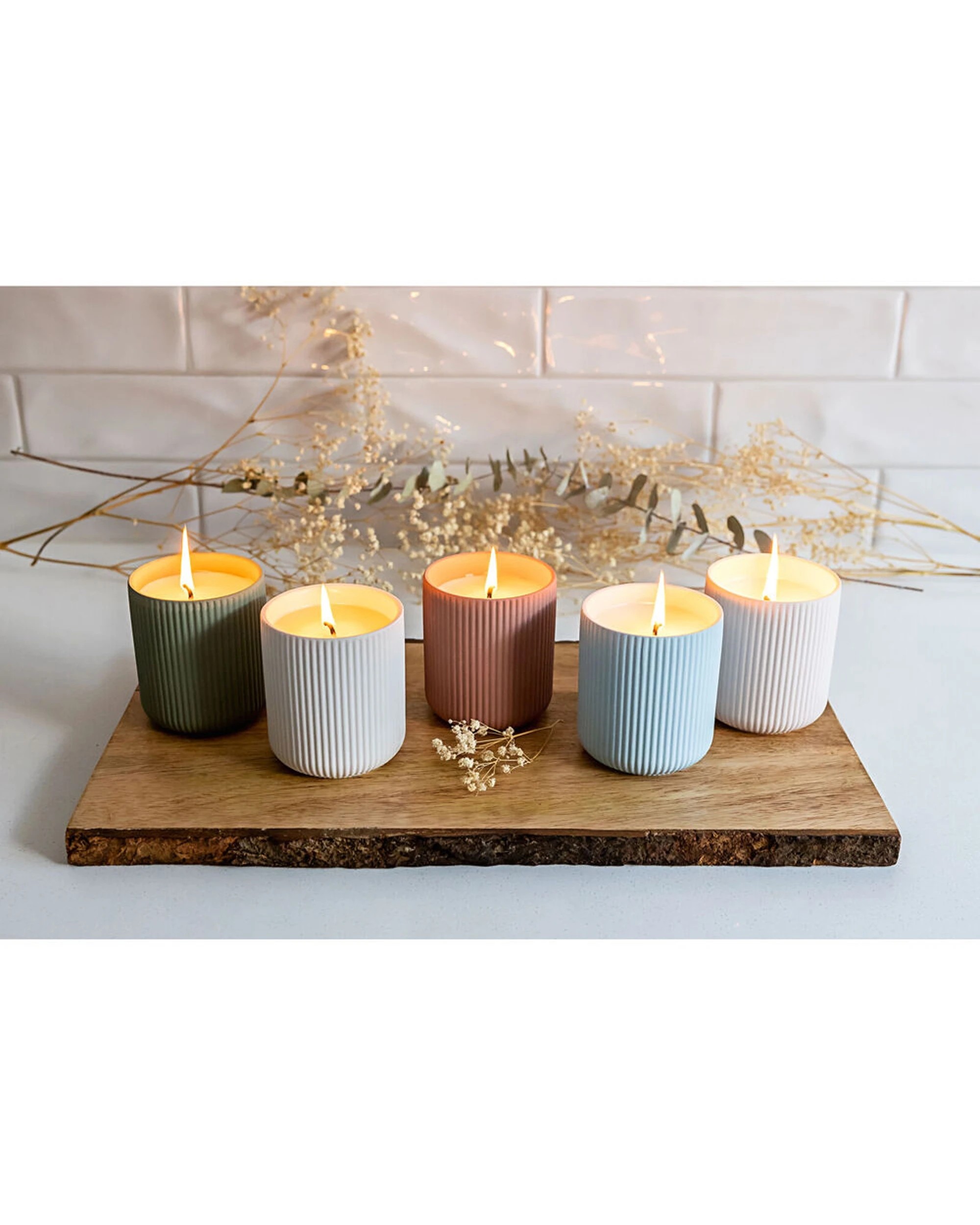 4 Bramble Bay Native Plum Coastal Lime Scented Ceramic Soy Wax Candle 270g - Blue, 4 of 5
