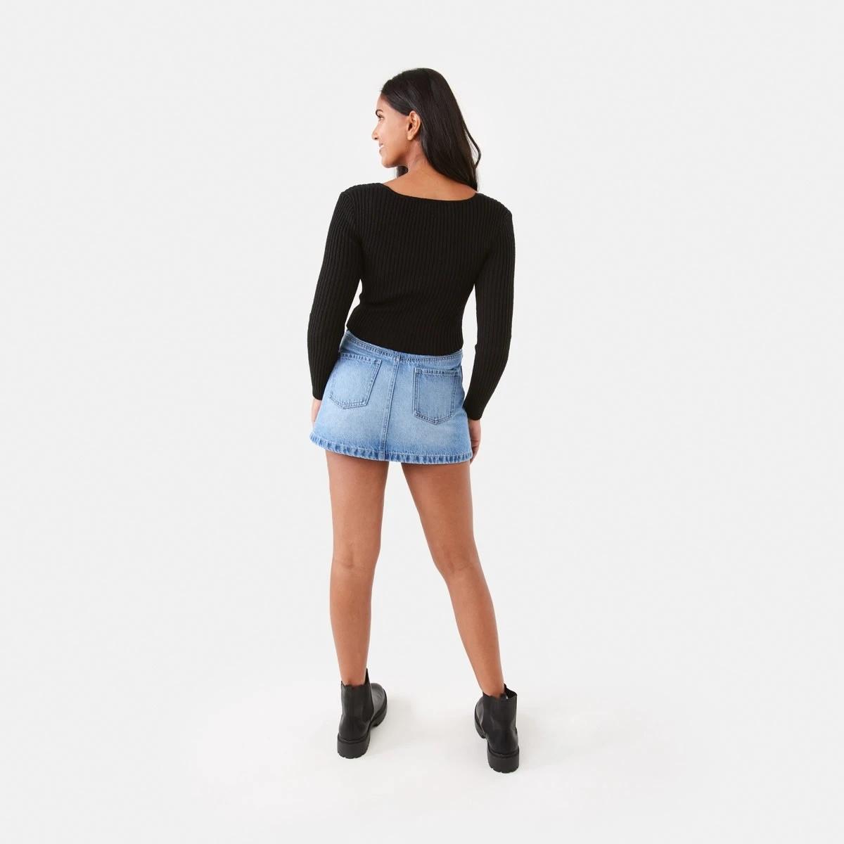 6 Lace Up Crop Jumper Black, 6 of 8