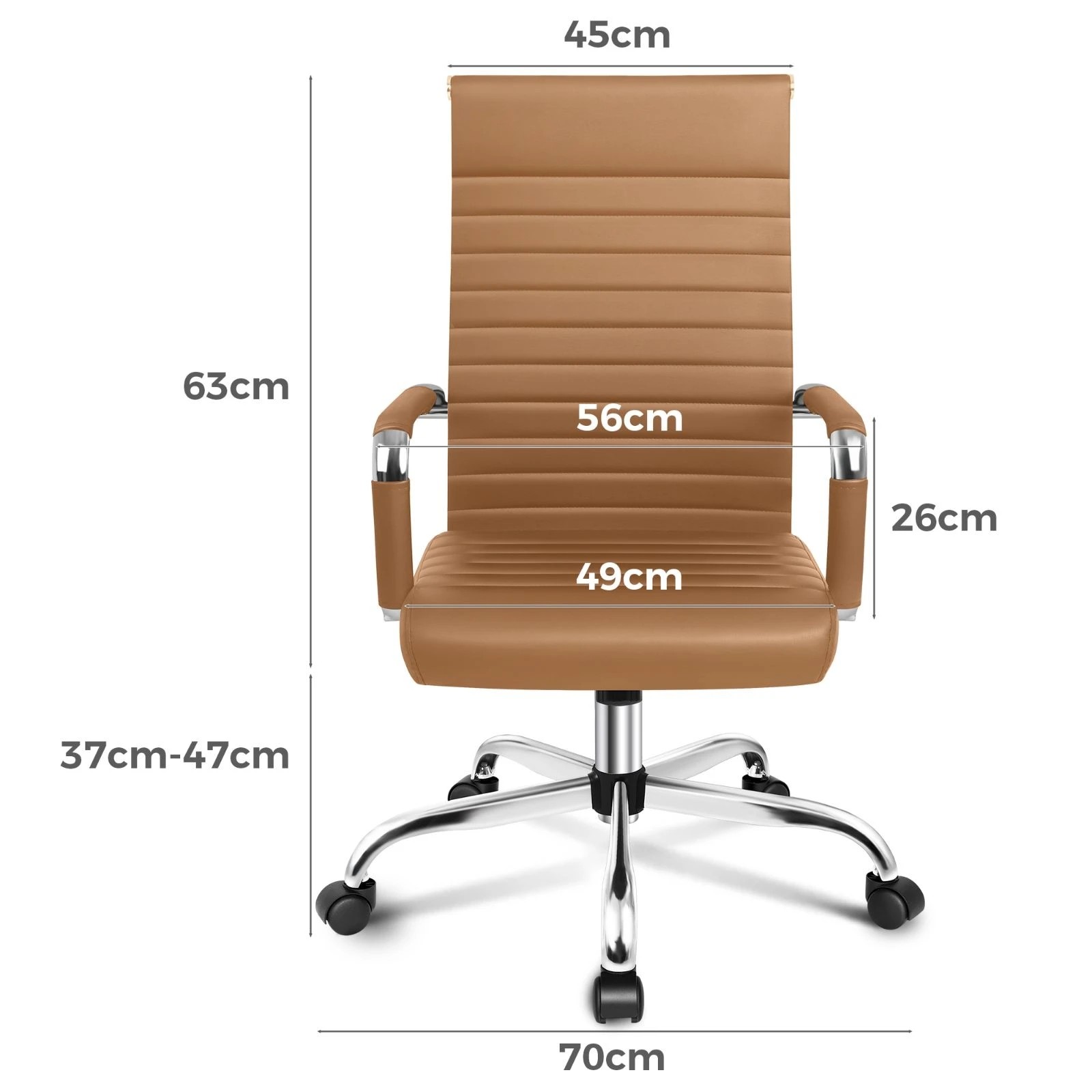 6 Alfordson Office Chair Executive Padded Seat Ergonomic Computer Study Gaming - Brown, 6 of 10