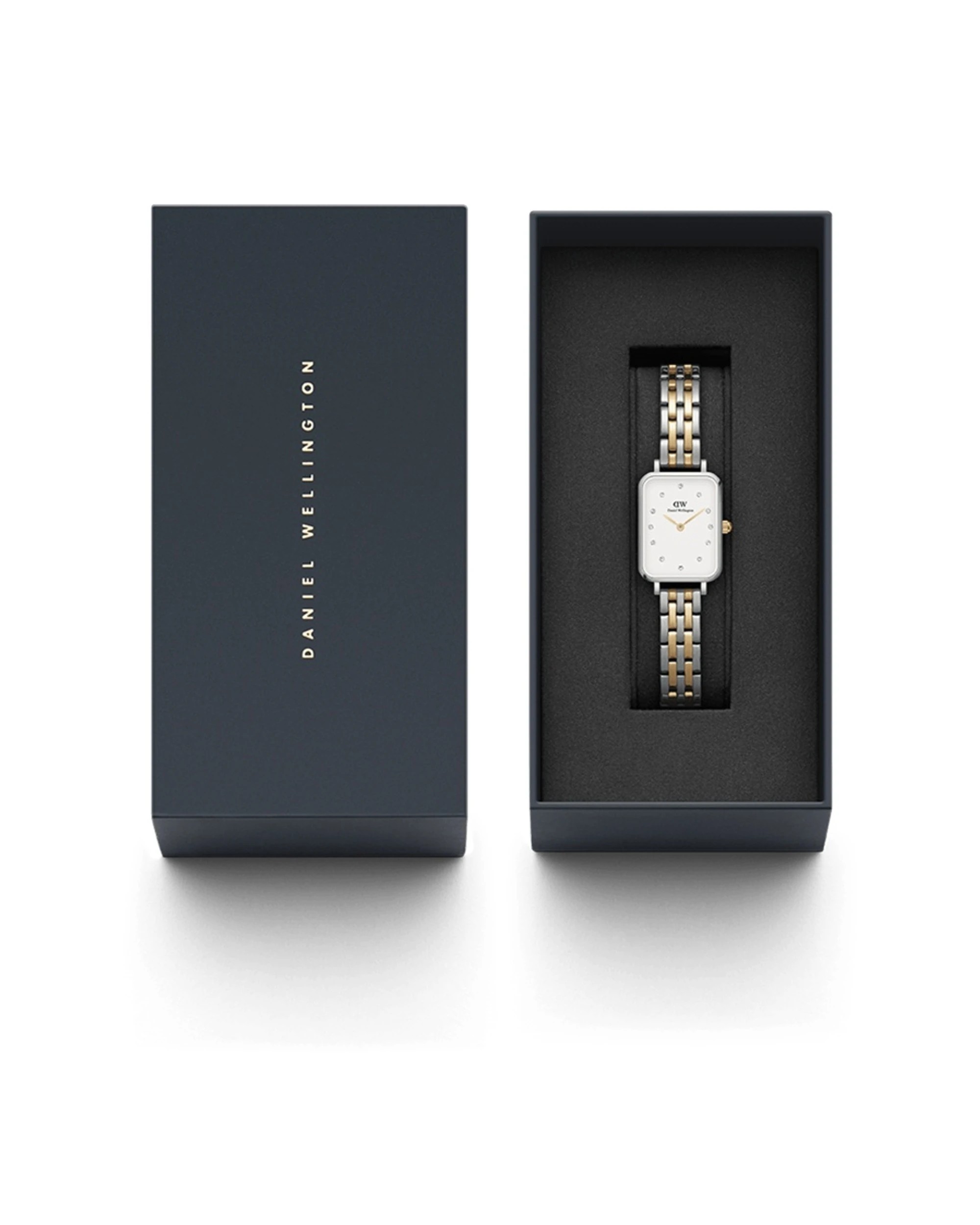 3 Daniel Wellington Quadro Lumine 20x26mm 5-Link Gold & Silver Watch White Dial, 3 of 4