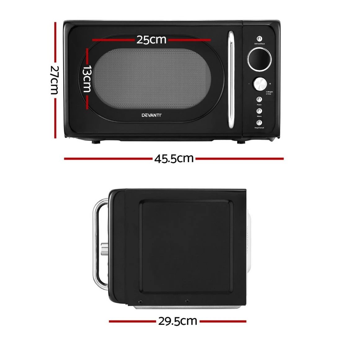 2 Devanti 20L Microwave Oven 700W - Black, 2 of 4