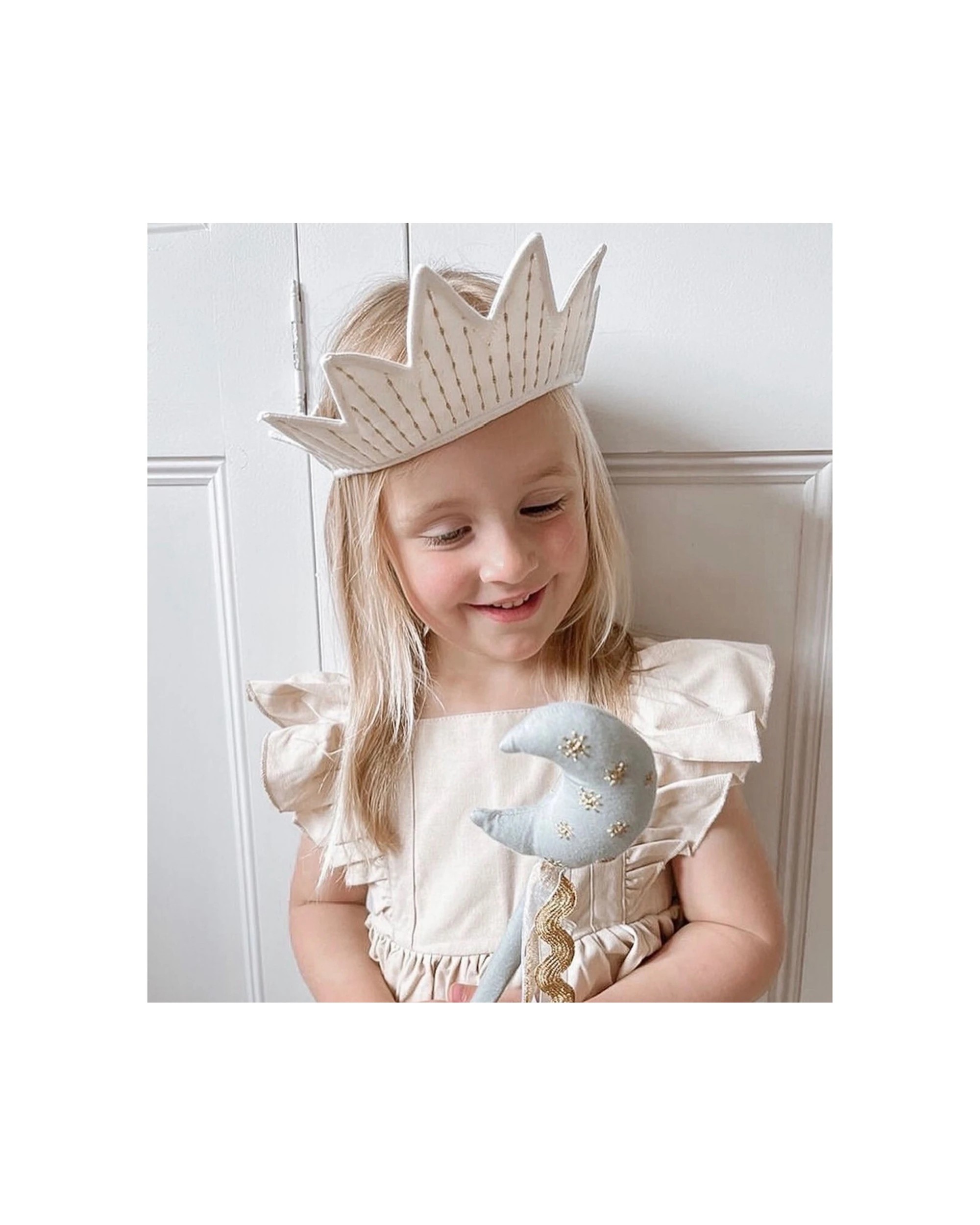 2 Fabelab 2pc Cotton Moon Fairy Wand and Tiara Set Dress Up Accessory Kids - One Size - Blue, 2 of 2