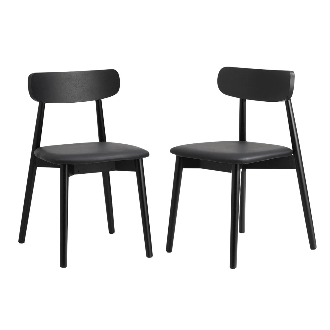 1 Oikiture 2x Dining Chairs Kitchen Chair Pu Leather Solid Wood Cafe Lounge
 - Black, 1 of 10