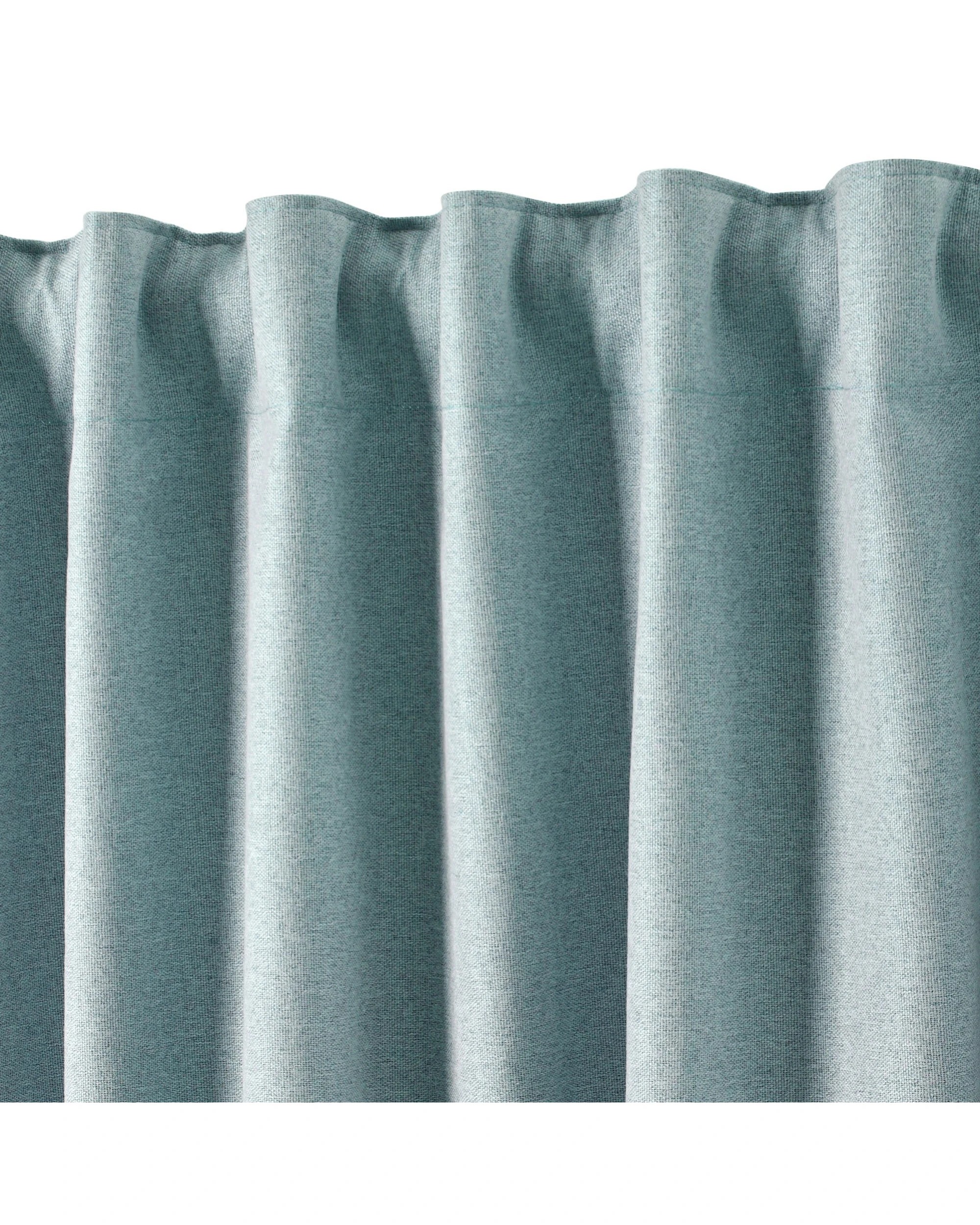 5 Cadence & Co. Bennett Faux Linen Blockout Multi Header Curtain Twin Pack 225x223cm - Dusty Blue, 5 of 8