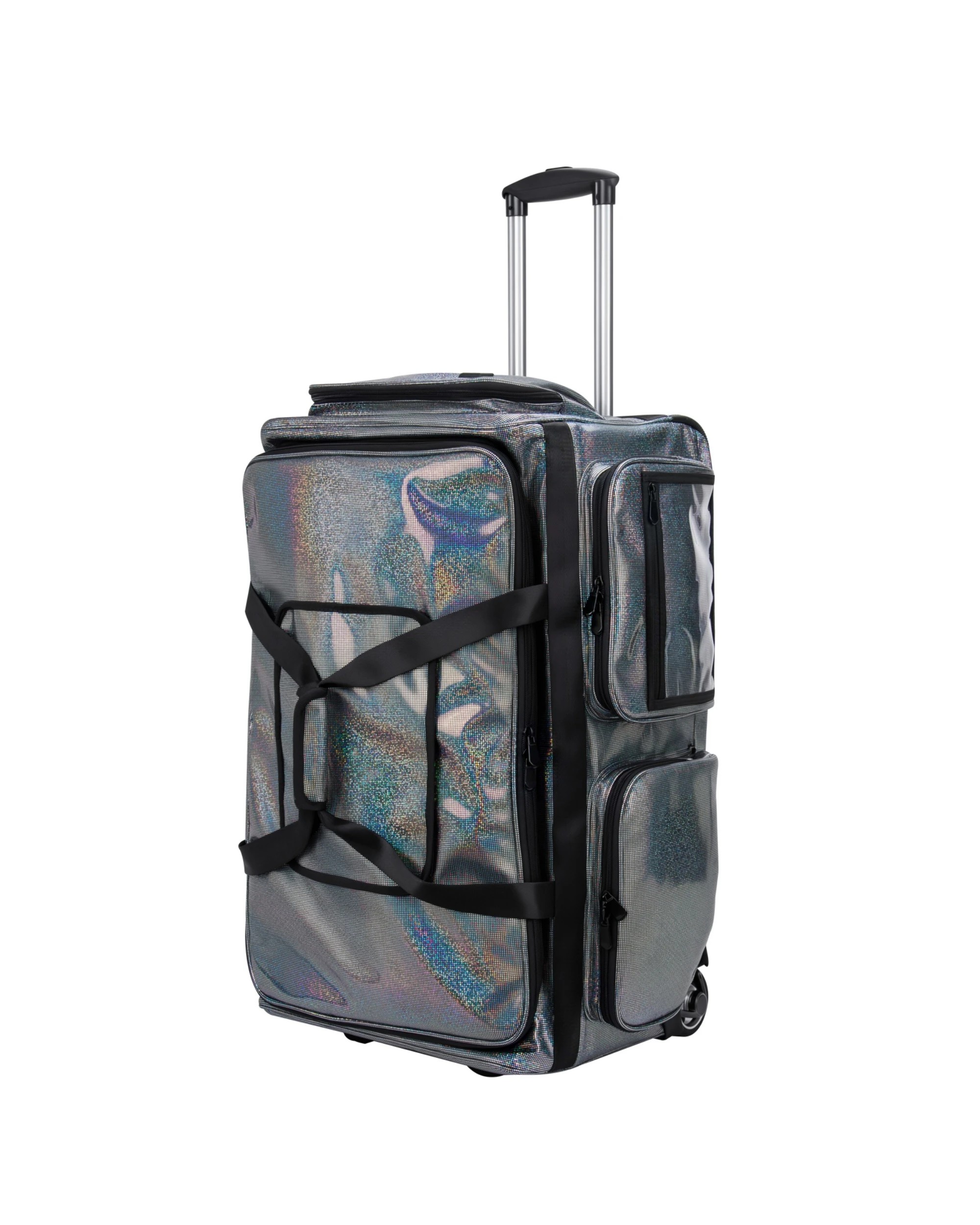 2 Advwin 28" Rolling Dance Bag with Instant Changing Design Glitter - Black, 2 of 8