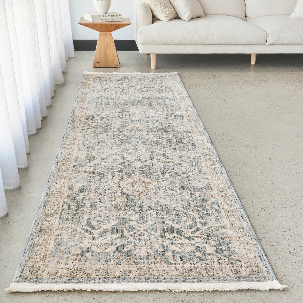 3 Common Ground Rugs Aegean Alvin 400x80cm - Large Runner Power Loomed Rug - Blue, 3 of 9