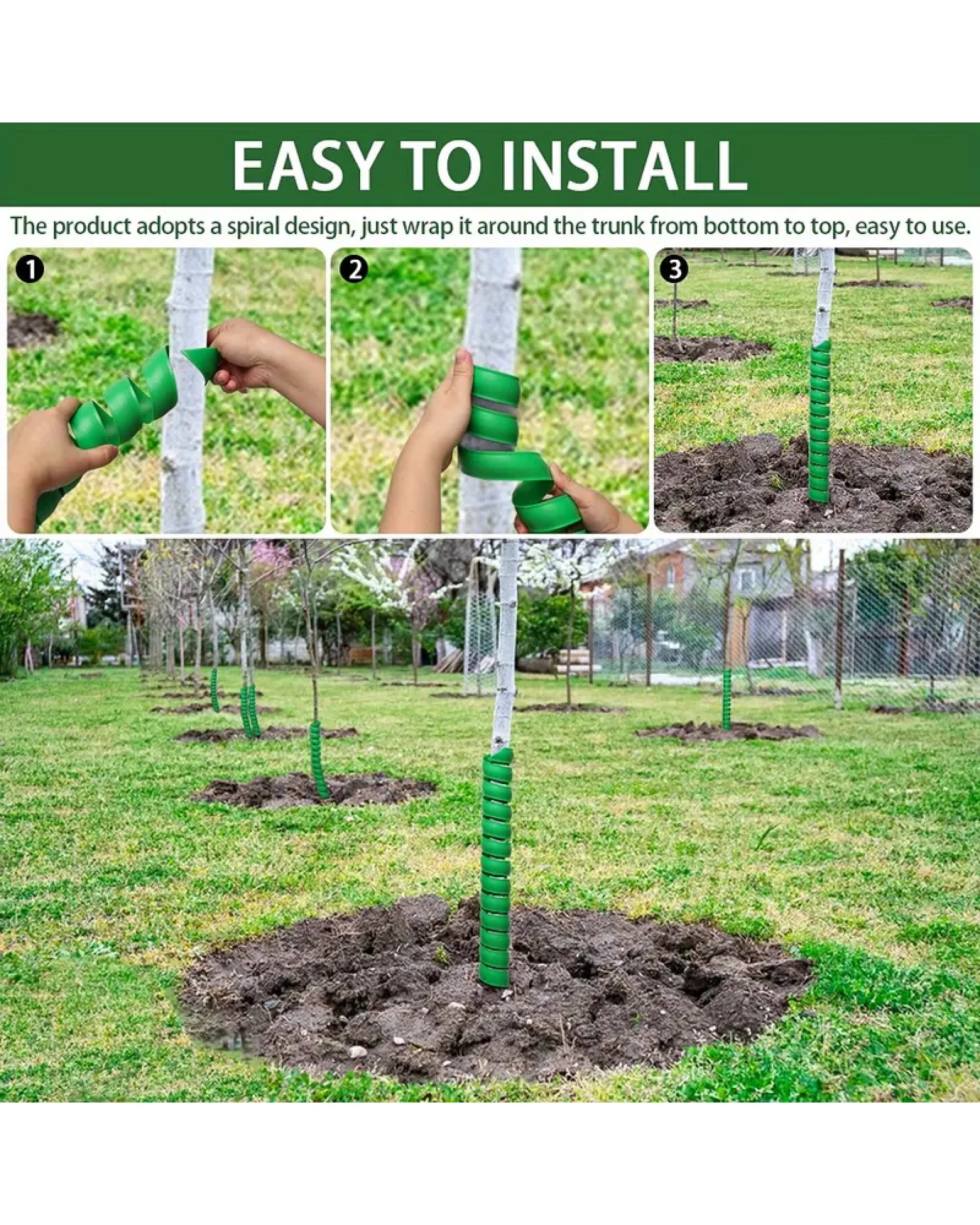 2 BR Home Tree Trunk Protector Tubes for Saplings and Plants - Pack of 4, 2 of 8