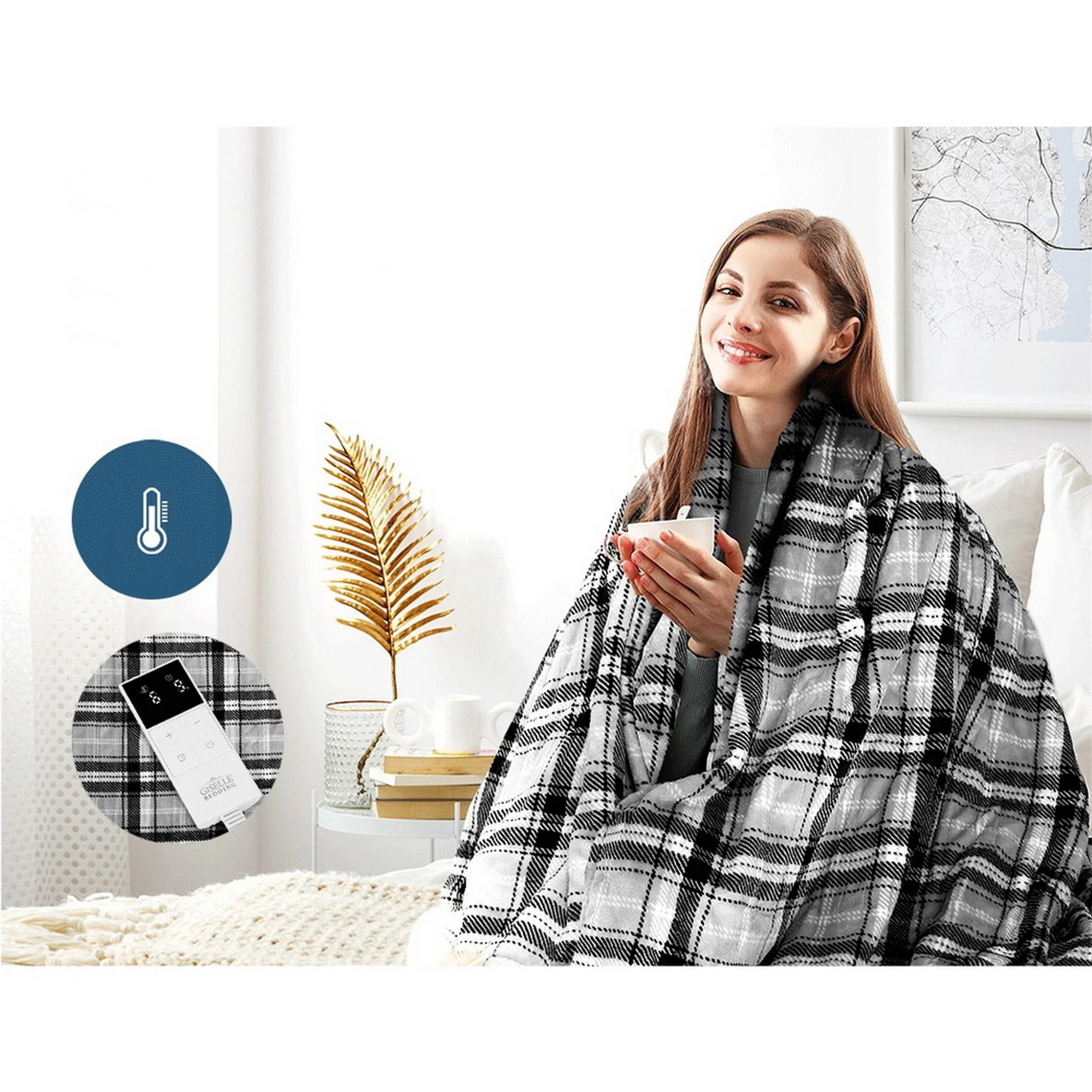 4 Giselle Electric Throw Rug Heated Blanket - Multi, 4 of 10