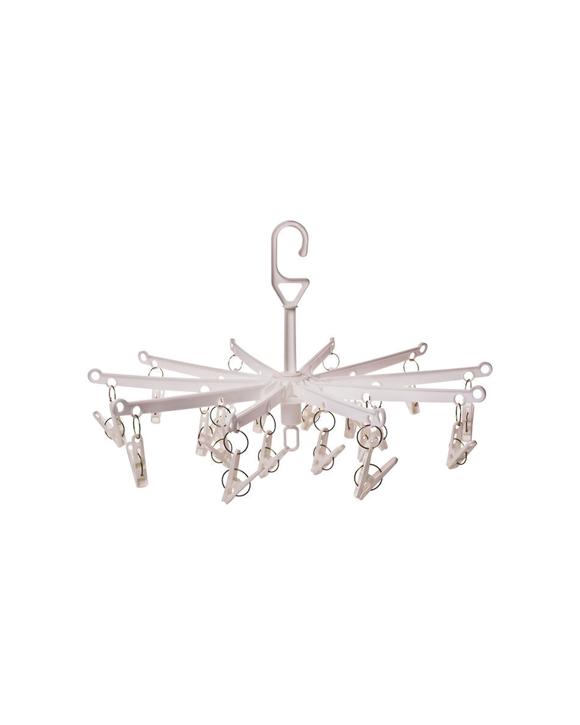 D.LINE Portable Foldable Hanging Clothes Hook Dryer 20 Pegs Clothes Drying - White