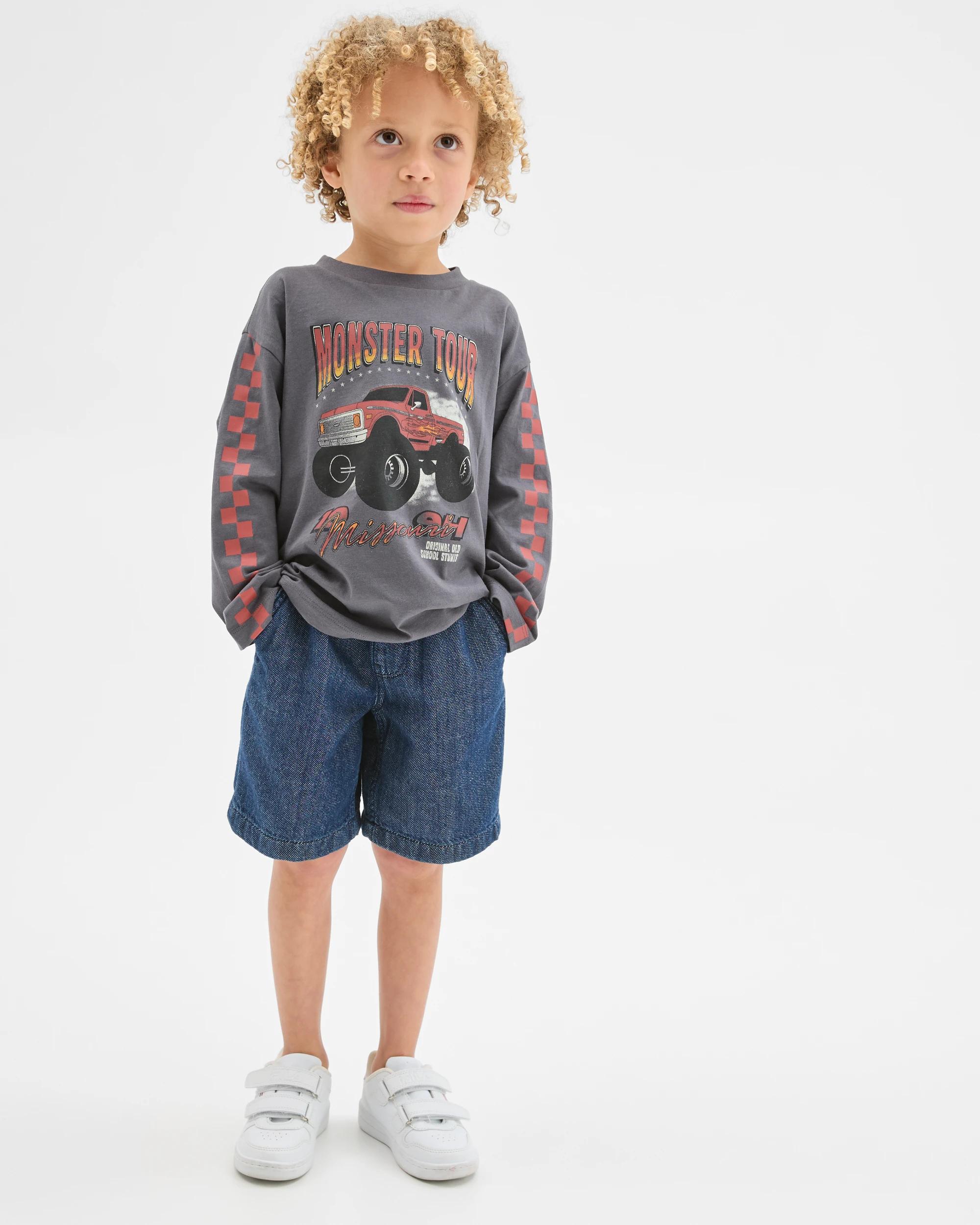 1 Target Kids Australian Cotton Long Sleeve T-Shirt CHARCOAL, 1 of 7