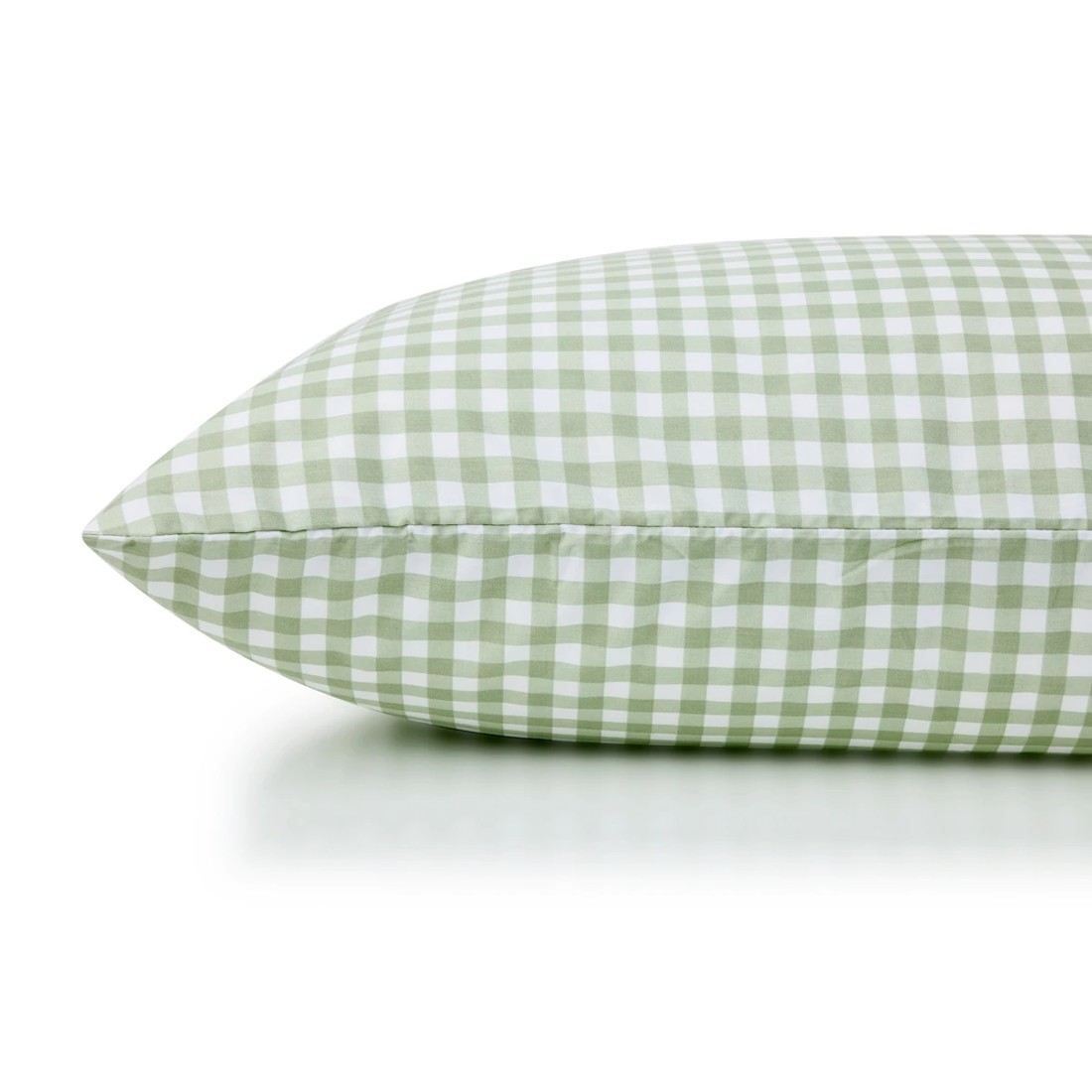 2 250 Thread Count Gingham Cotton Sheet Set - Single Bed, Sage, 2 of 7