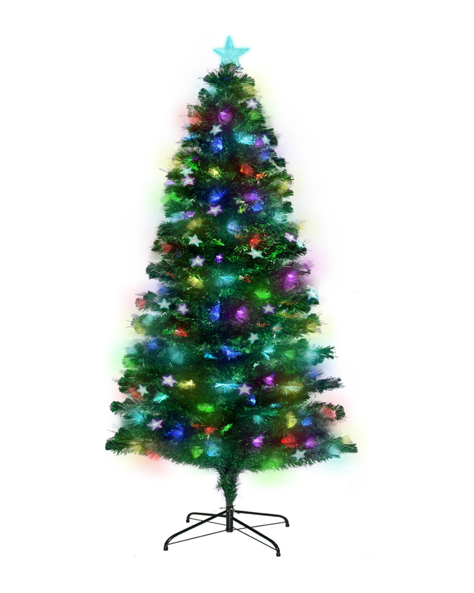 1 Christabelle 1.5m Enchanted Pre Lit Fibre Optic Christmas Tree Stars, 1 of 10