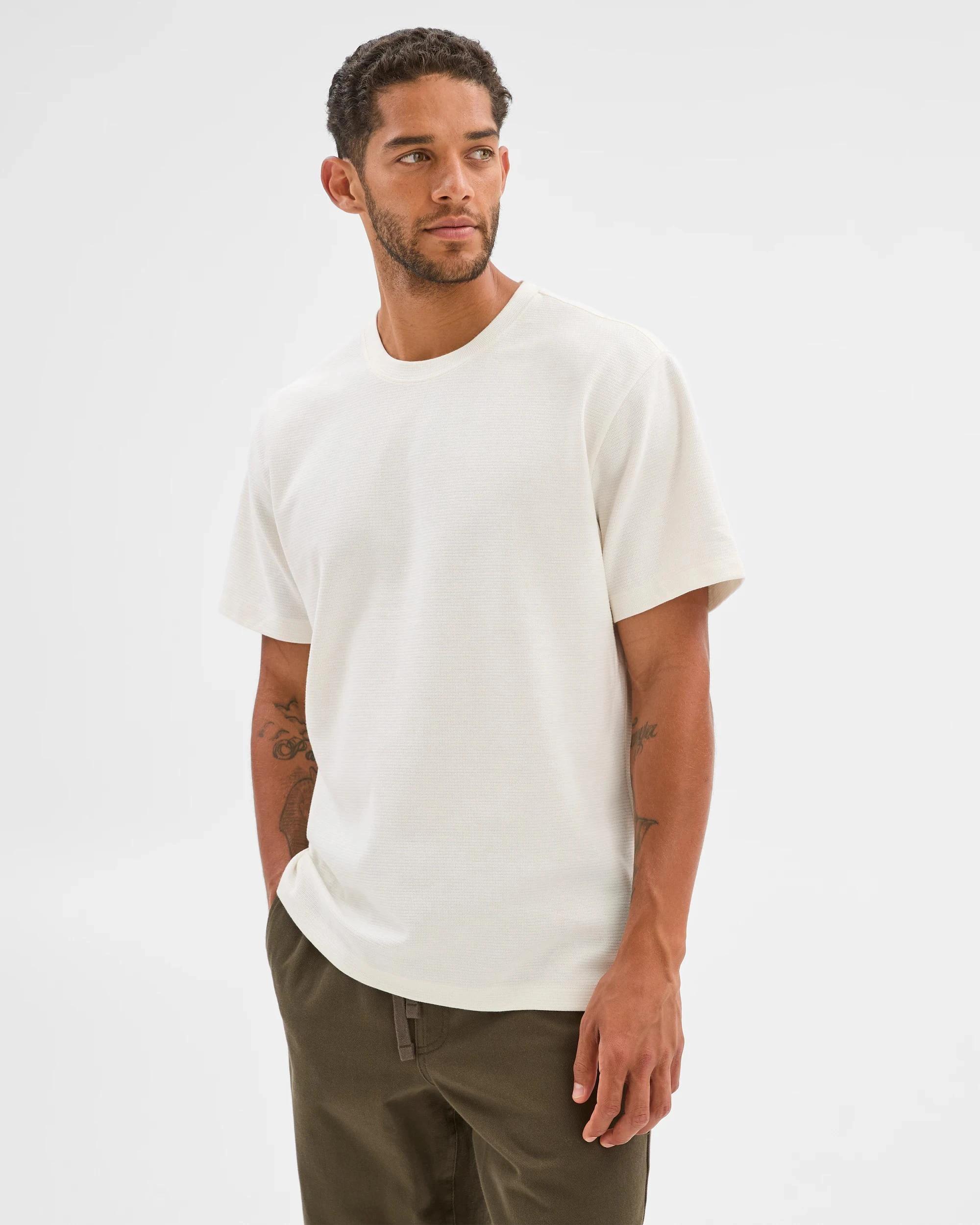 3 Target Australian Cotton Blend Textured T-Shirt WHITE, 3 of 6