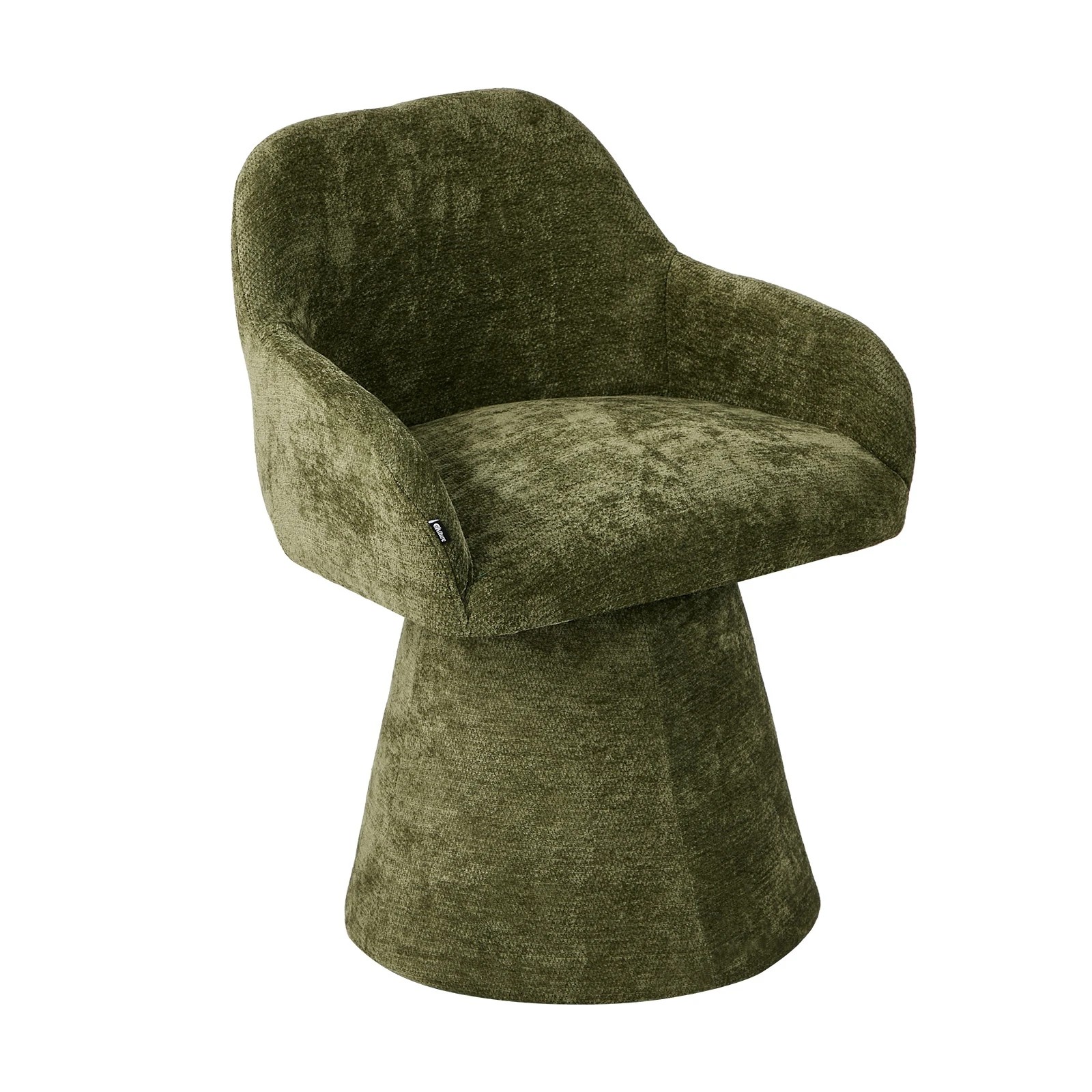 1 Oikiture Dining Chair Swivel Armchair Lounge Accent Chairs Chenille - Green, 1 of 9