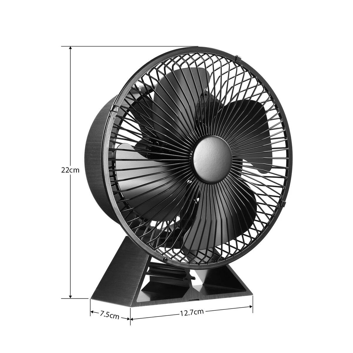 2 AUSWAY Stove Fan Heat Powered Blade Fireplace Top Wood Burning Log, 2 of 3