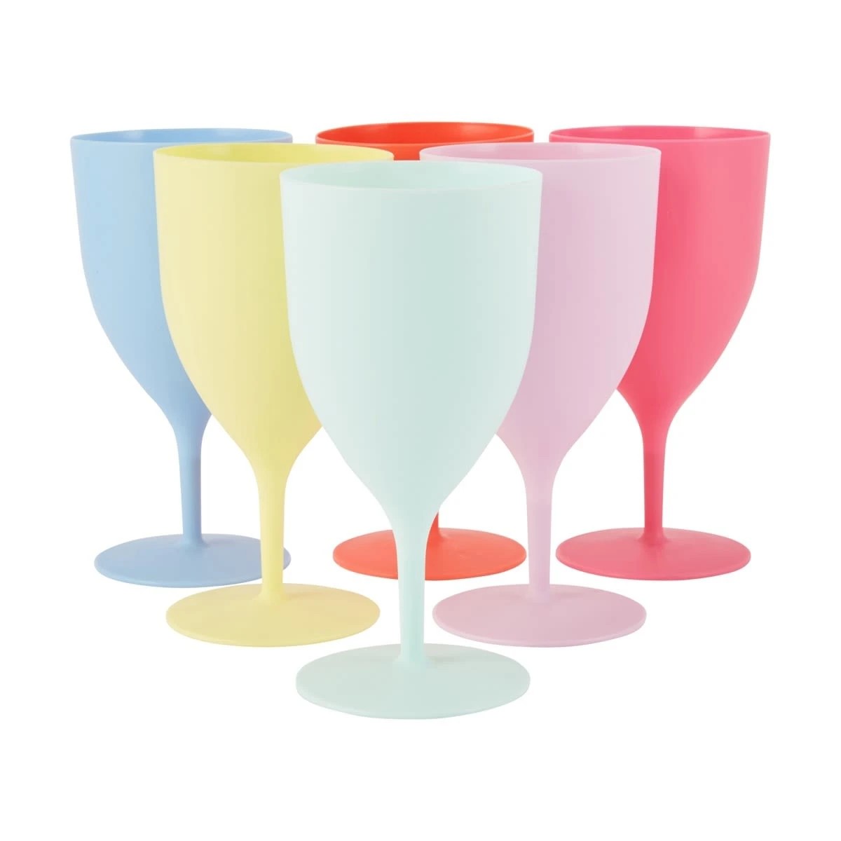 1 6 Piece Reusable Coloured Wine Cups, 1 of 5