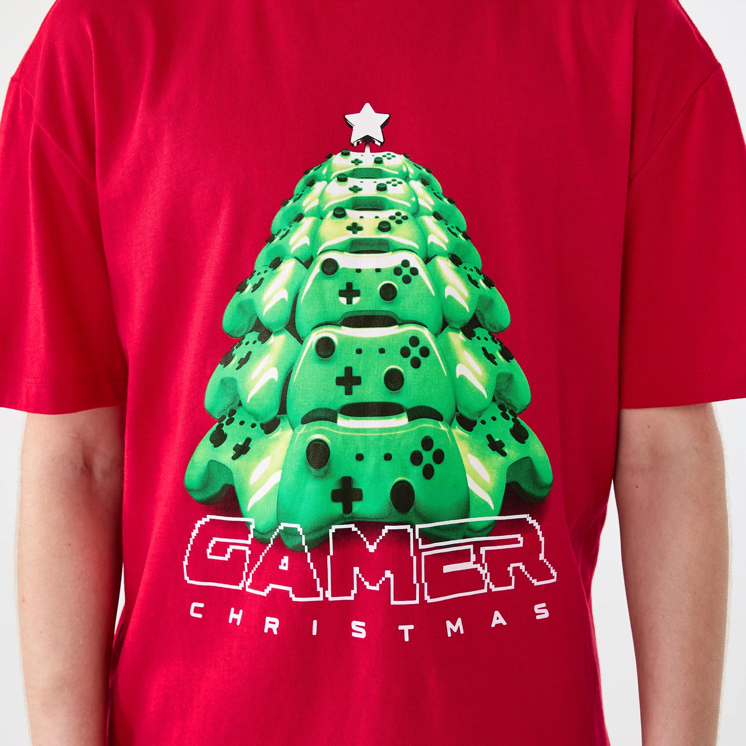4 Christmas Short Sleeve Graphic T-shirt Red Gaming, 4 of 6