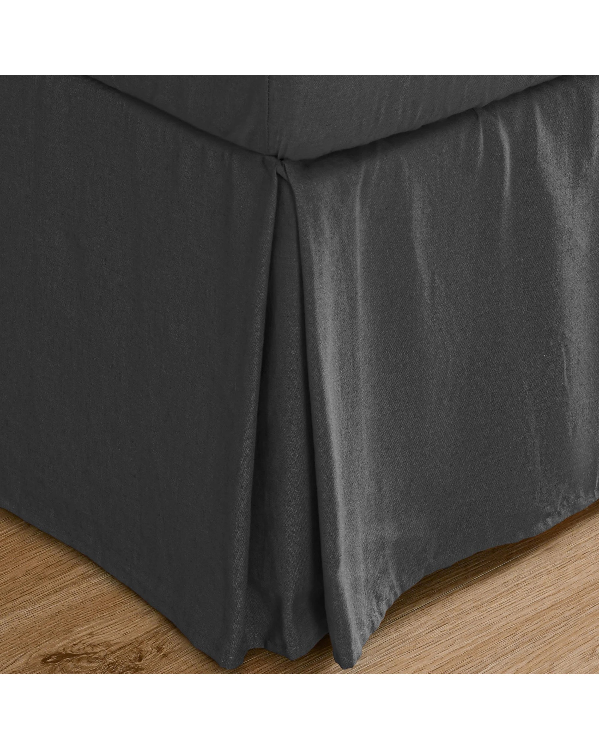 3 Dreamaker Linen Cotton Valance - Single Bed - Charcoal, 3 of 7