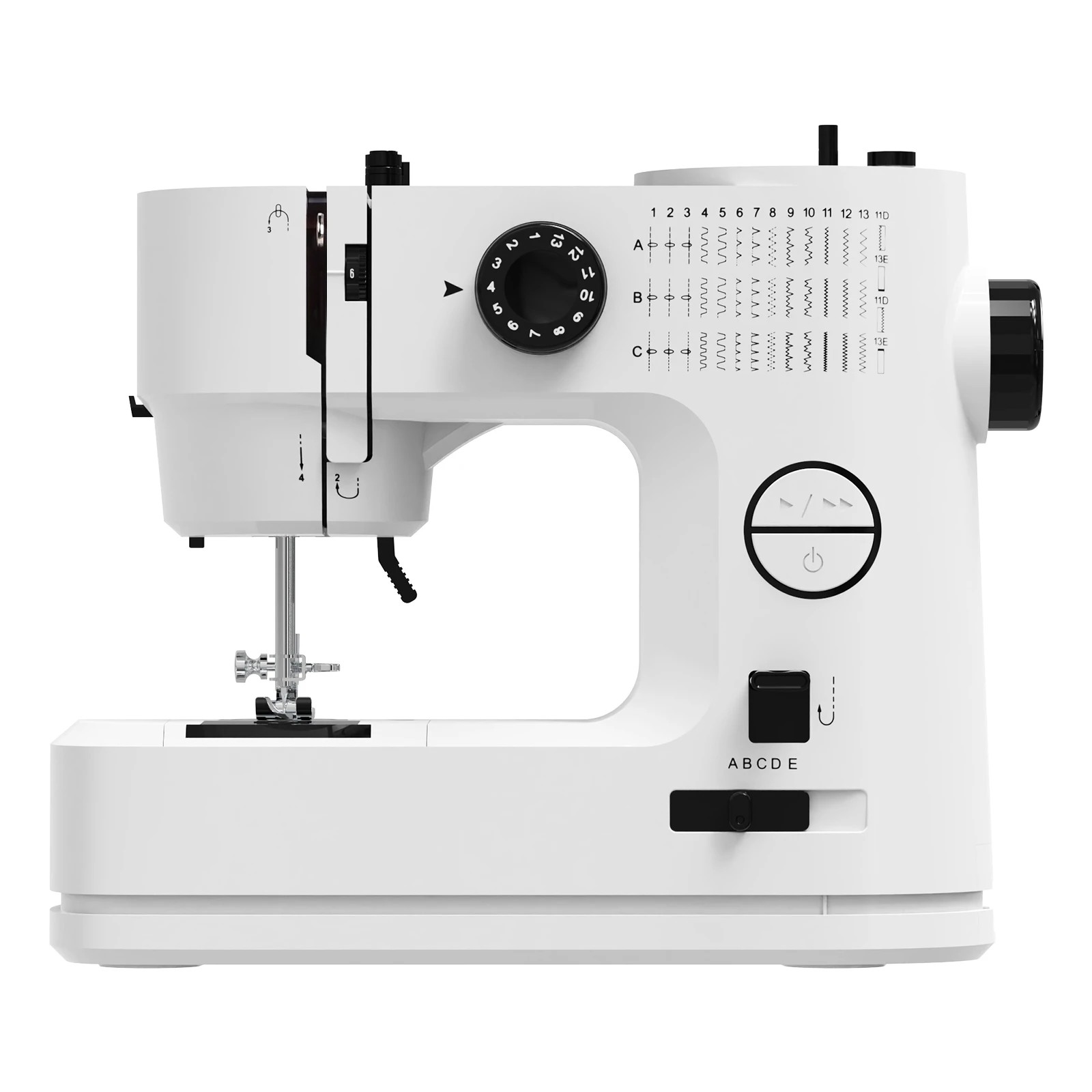 1 Advwin Mini Sewing Machine with 39 Built-in Stitch Pattern 42PCS Sewing Kit Doul-Thread 2 Speed Auto Rewind - White, 1 of 5