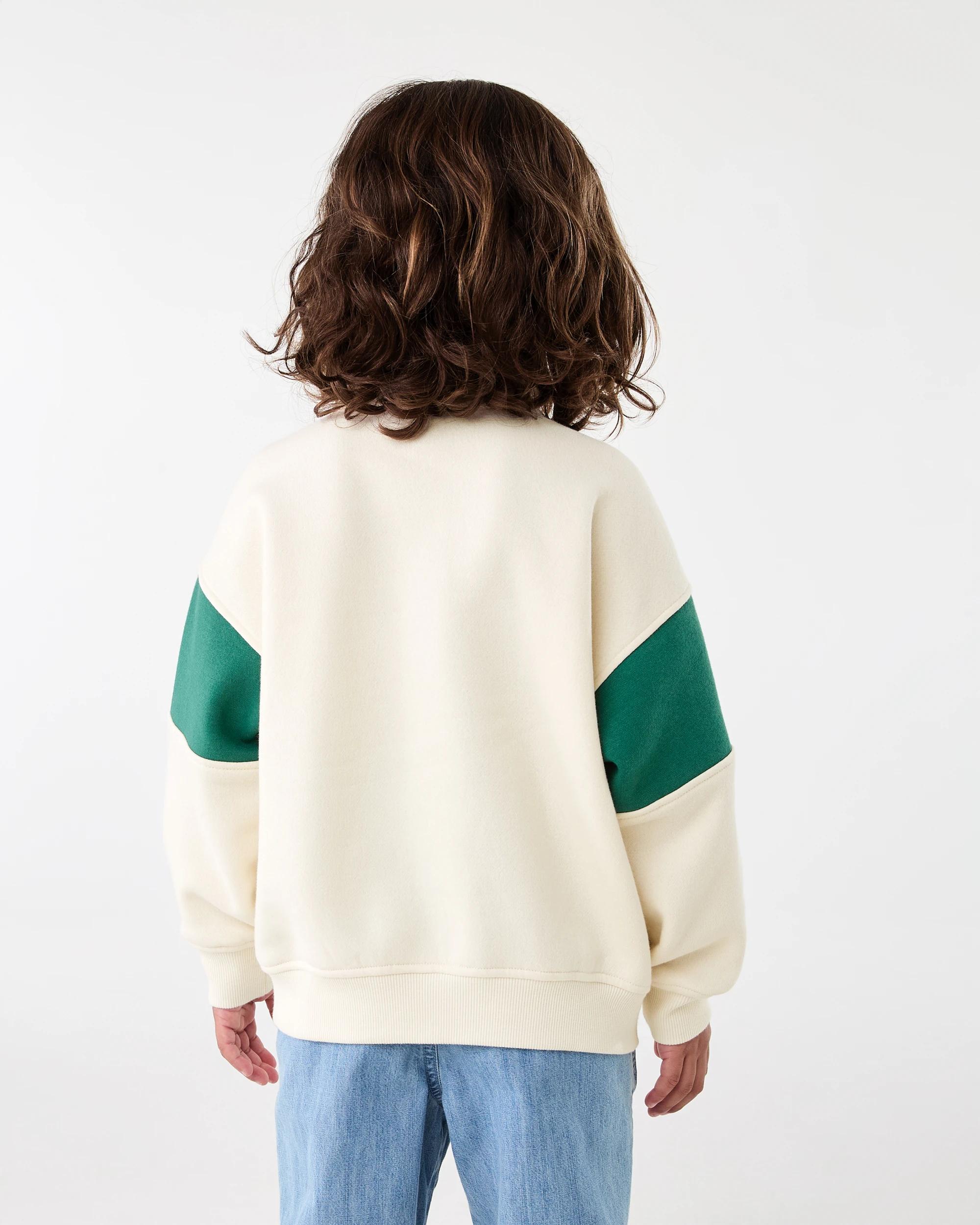 2 Oversized Quarter Zip Sweatshirt Bge Tofu, 2 of 5