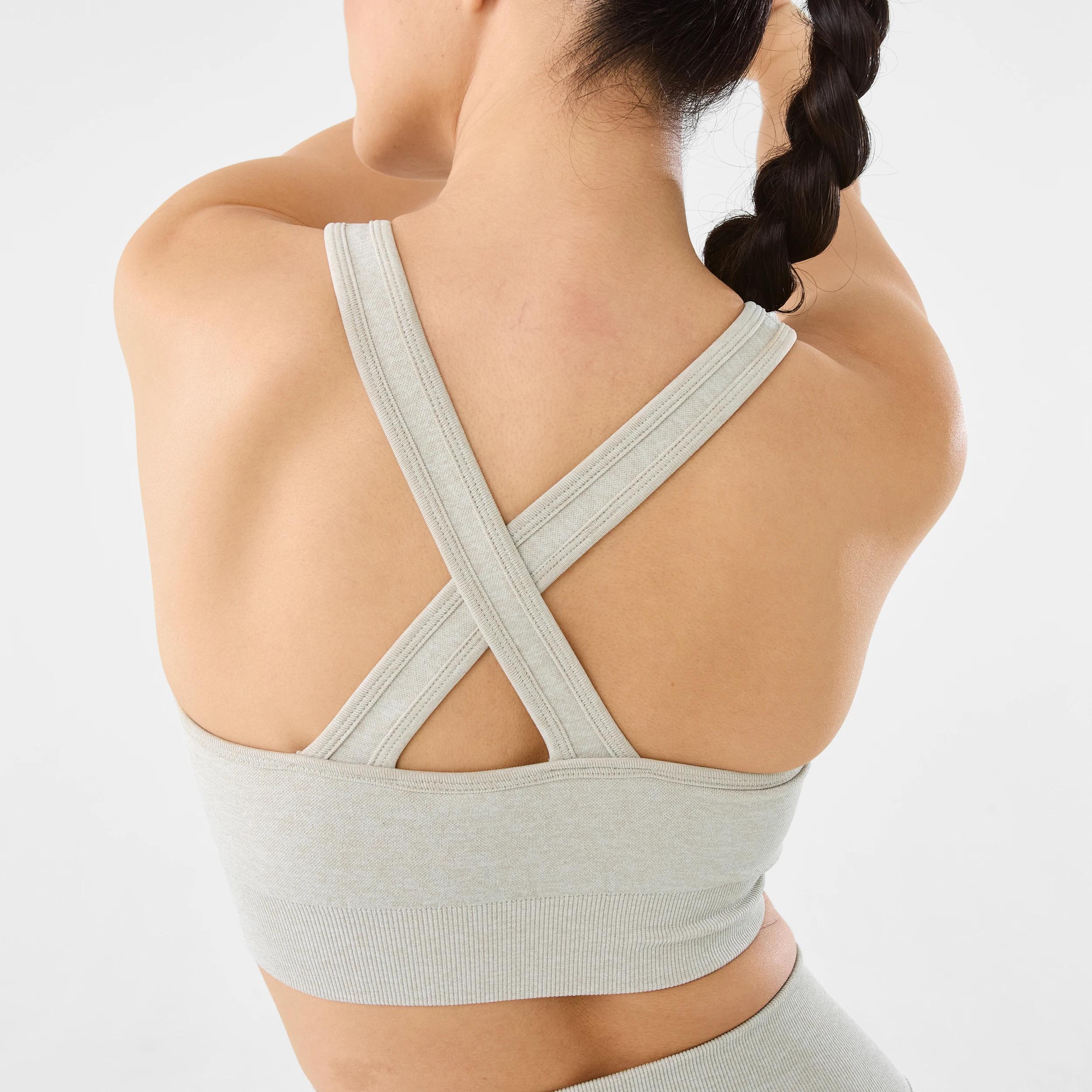 8 Everlast Womens Scoop Neck Seamfree Crop Top EVERLAST SIMPLE LOGO OAT MARLE, 8 of 9