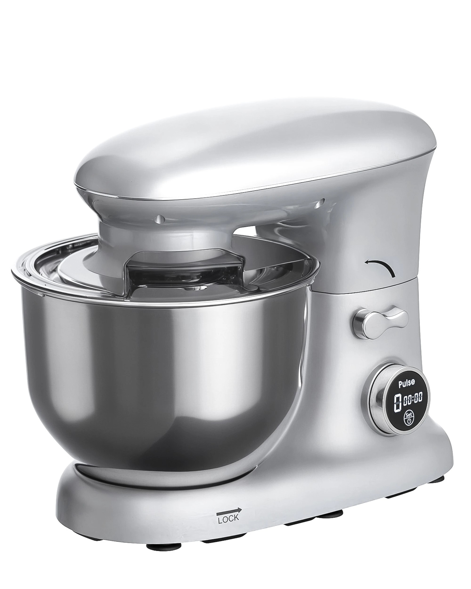 1 Yopower Stand Mixer, Electric Food Mixer with Timer - Silver, 1 of 4