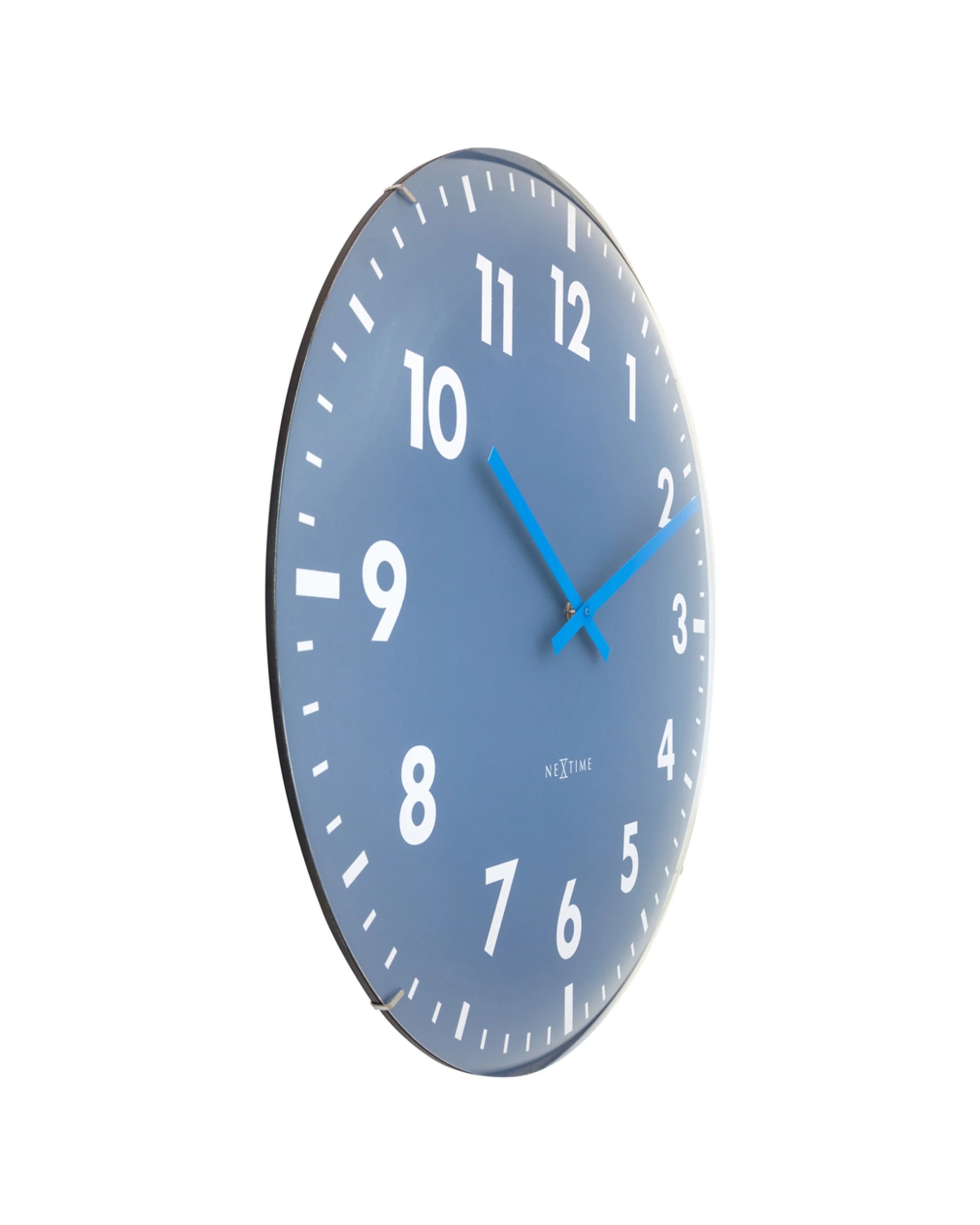 2 NeXtime Duomo Silent Wall Clock Dome Glass Lens Aluminium Hands 50cm - Blue, 2 of 5