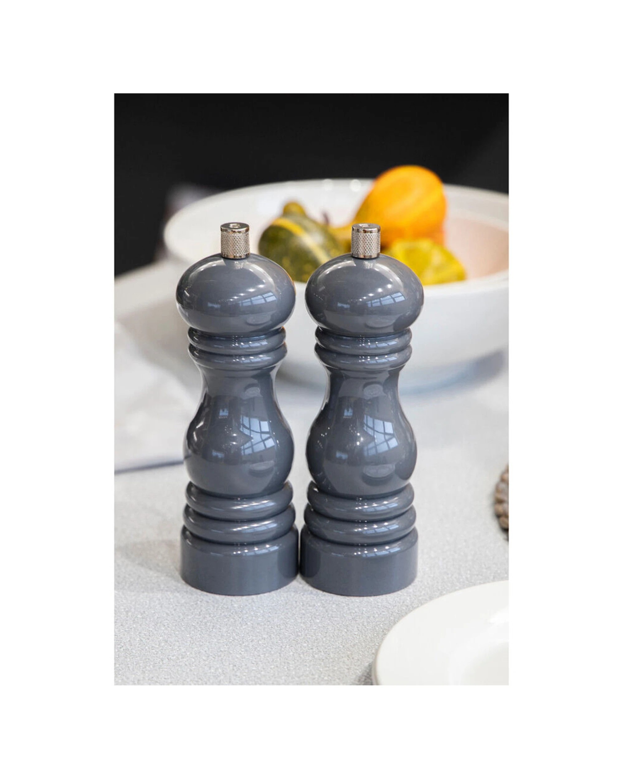 4 Mastercraft 2PK 17cm Classic Capstan Salt Pepper Mill Ceramic Grinder Kitchen Utensils Set - Grey, 4 of 6