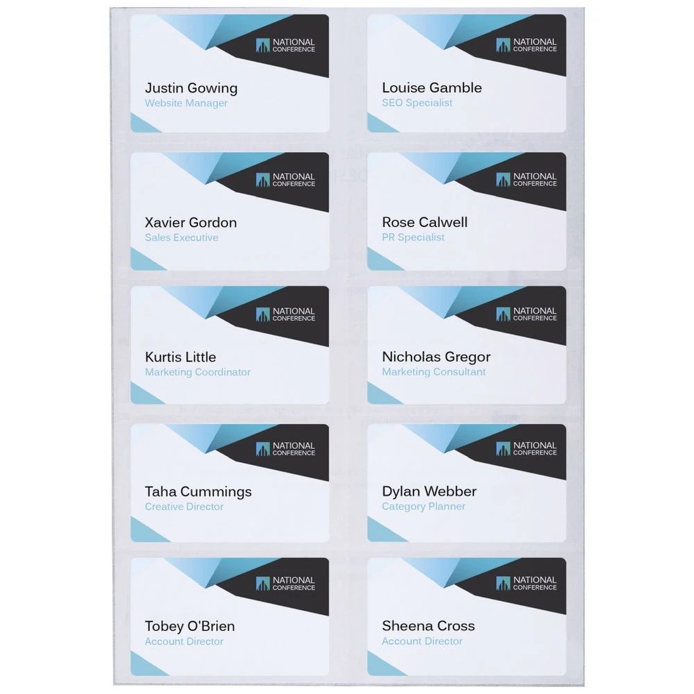 4 Avery Fabric Name Badge Labels 88 x 52mm White 150 Pack, 4 of 10