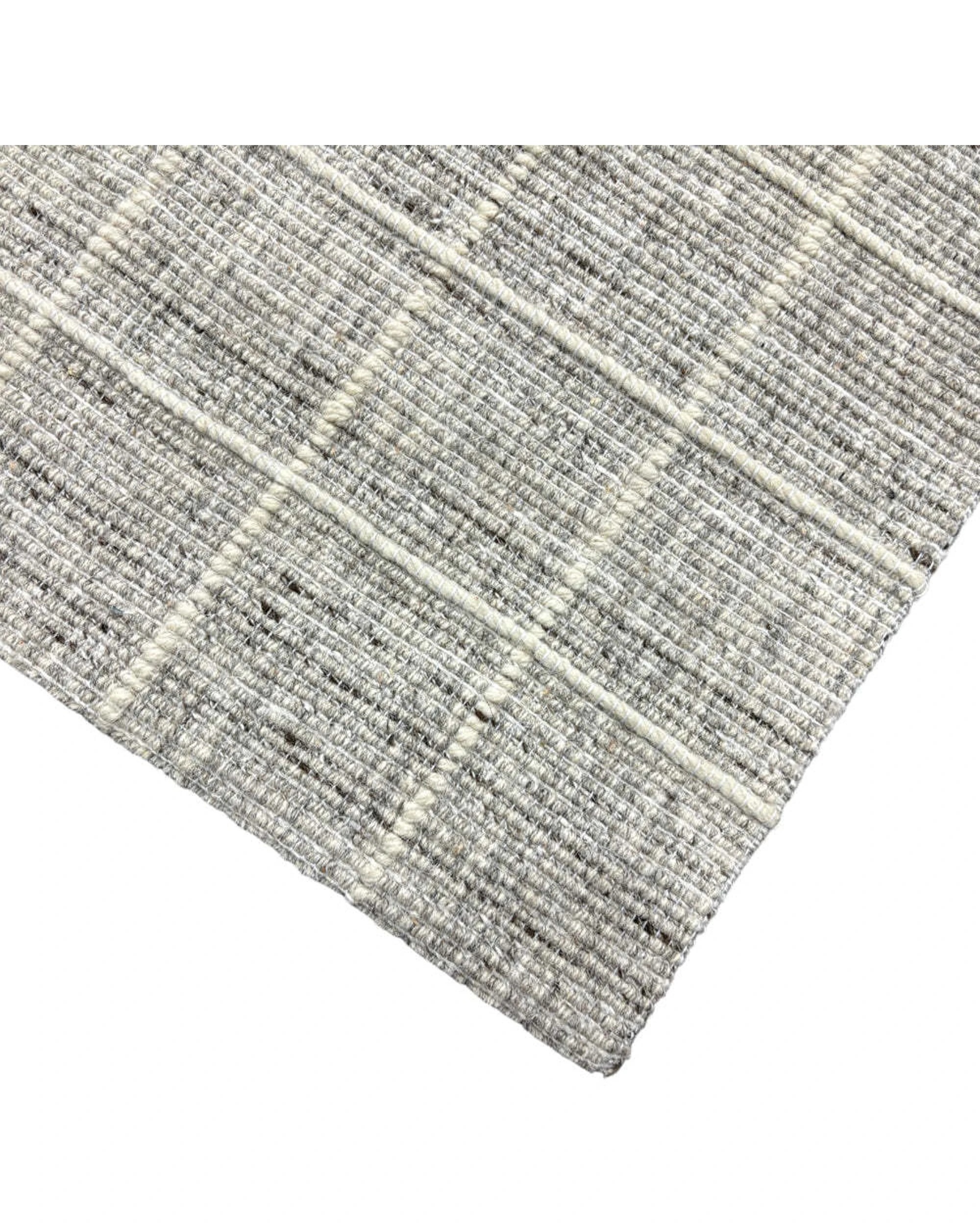 2 J.Elliot Home Morgan Rug 160x280cm Hand-Loomed Wool-Polyester Blend Check Light - Grey, 2 of 4