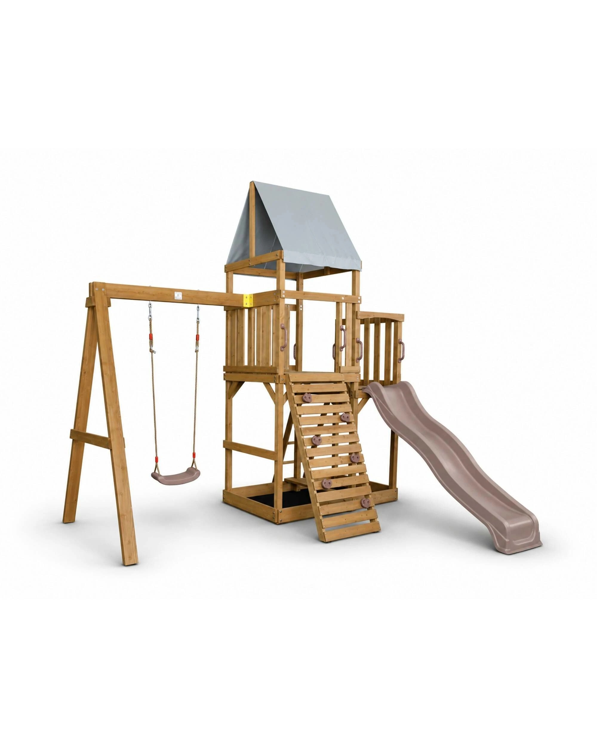 1 Hide & Seek Kids Georgia Swing Fort Cubby with Slide - Pearl Rose - Red, 1 of 5