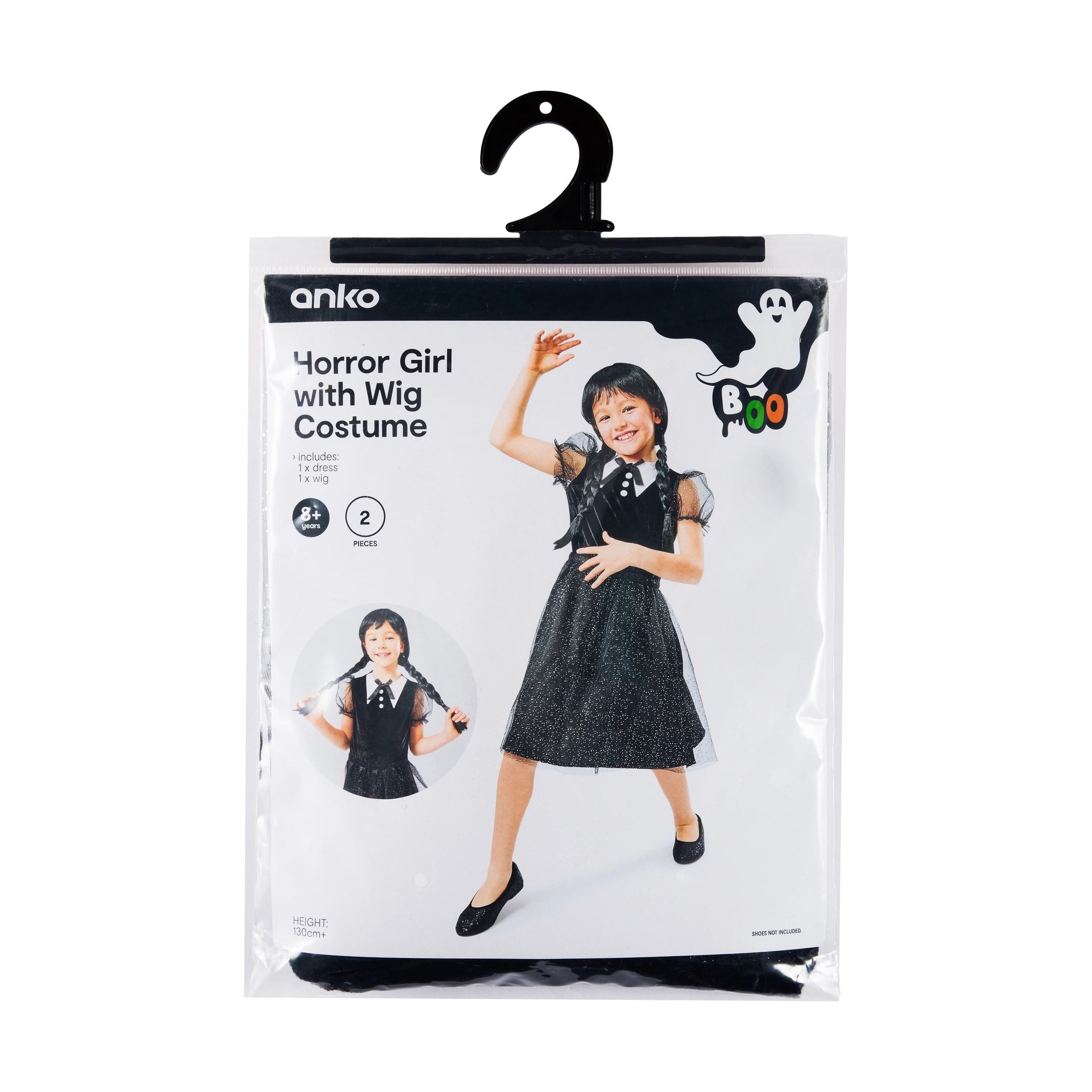 9 2 Piece Horror Girl with Wig Costume - Ages 8+, 9 of 10