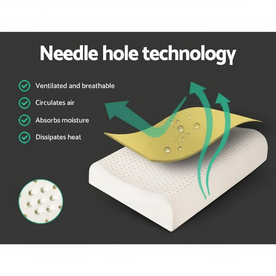 4 Giselle Bedding  Latex Pillow 2 - White, 4 of 9