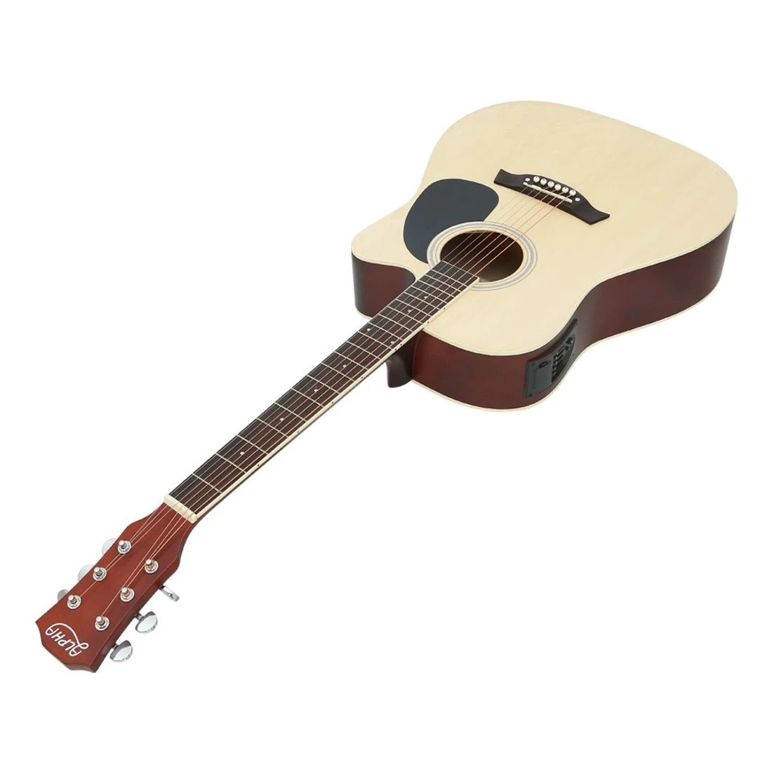 3 Alpha 41 Inch Acoustic Guitar Equaliser Electric Output Jack Cutaway Wood - Natural, 3 of 6