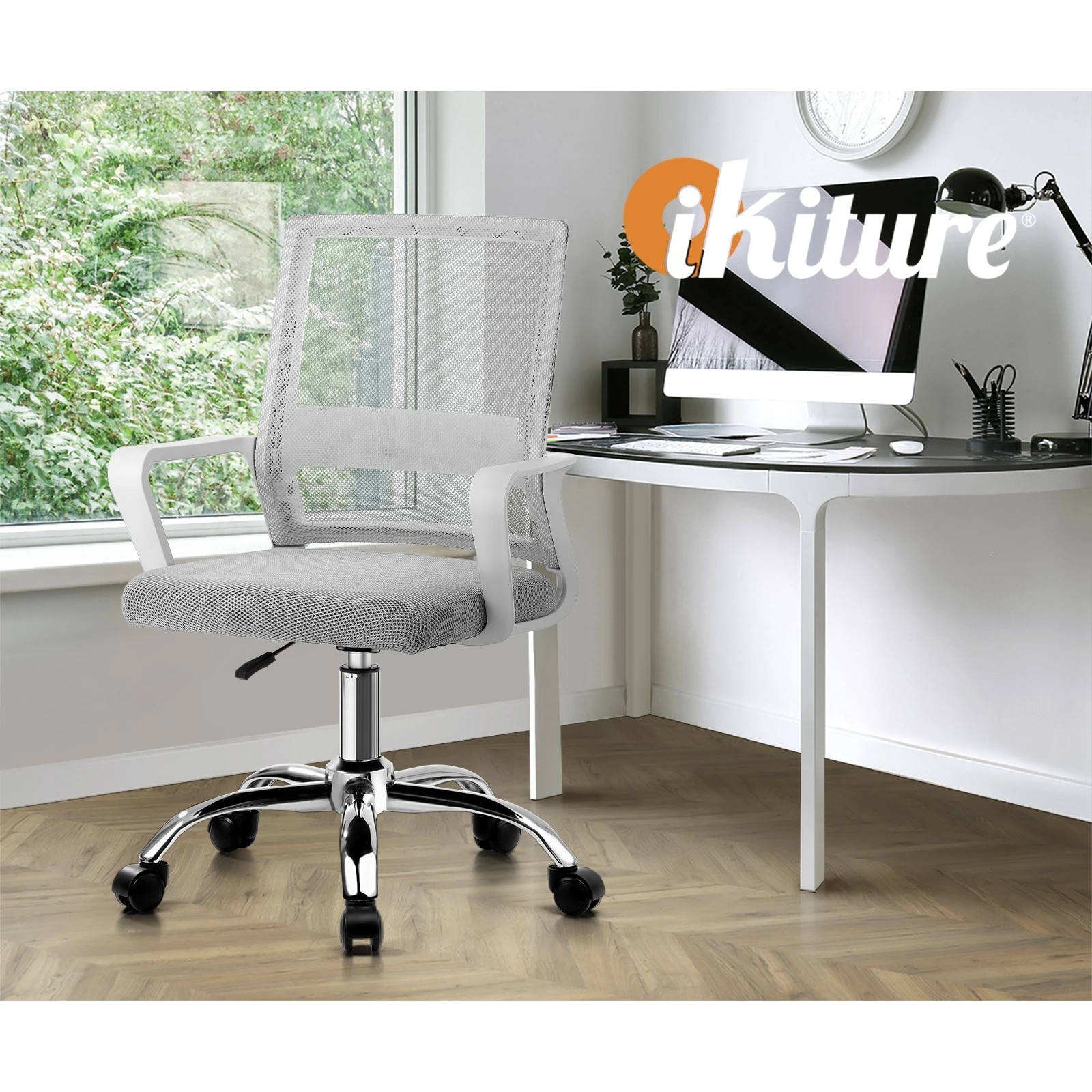 5 Oikiture Mesh Office Chair Executive Computer Seat
 - White, 5 of 10
