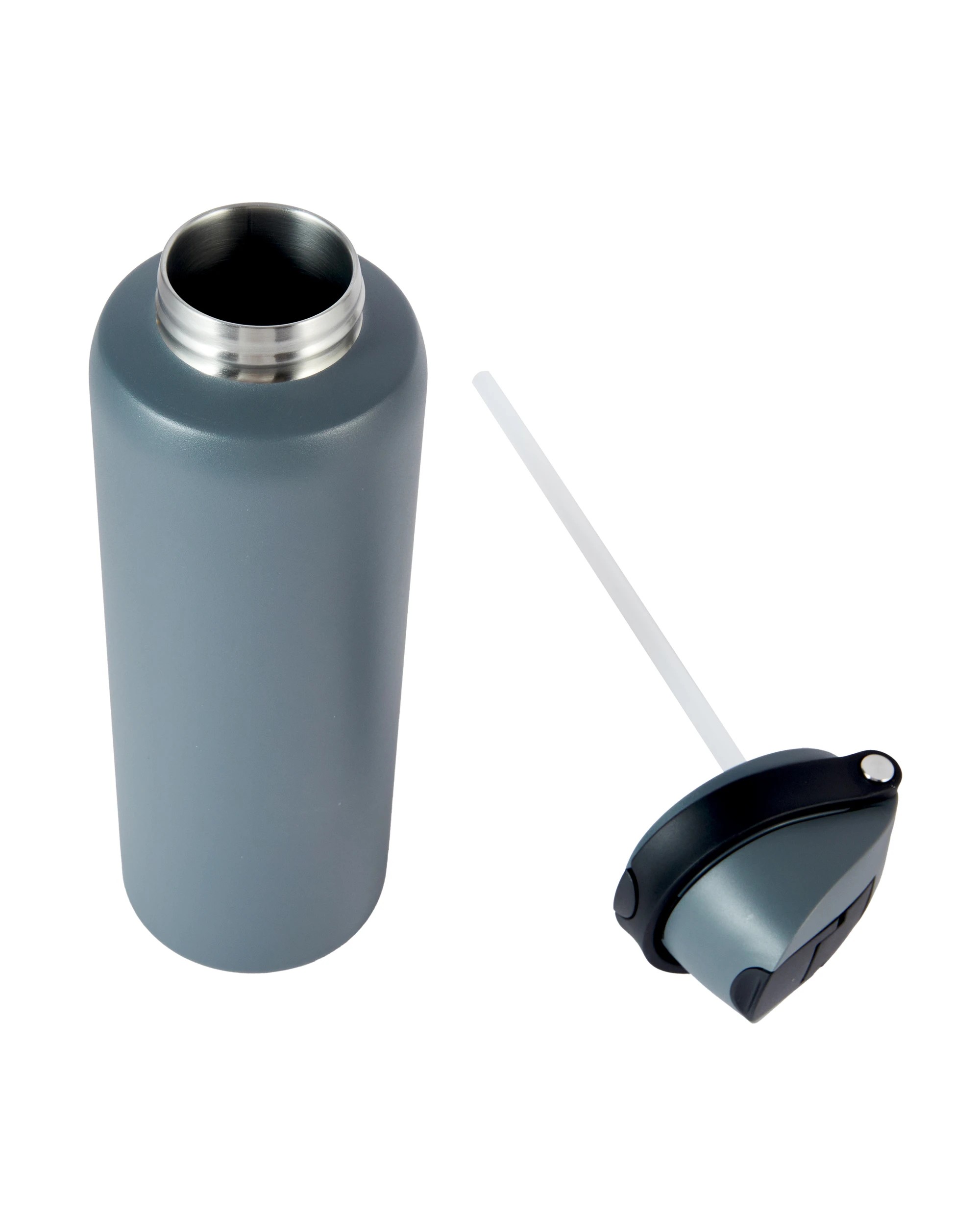 5 940ml Charcoal Stainless Steel Dual Lid Bottle, 5 of 7
