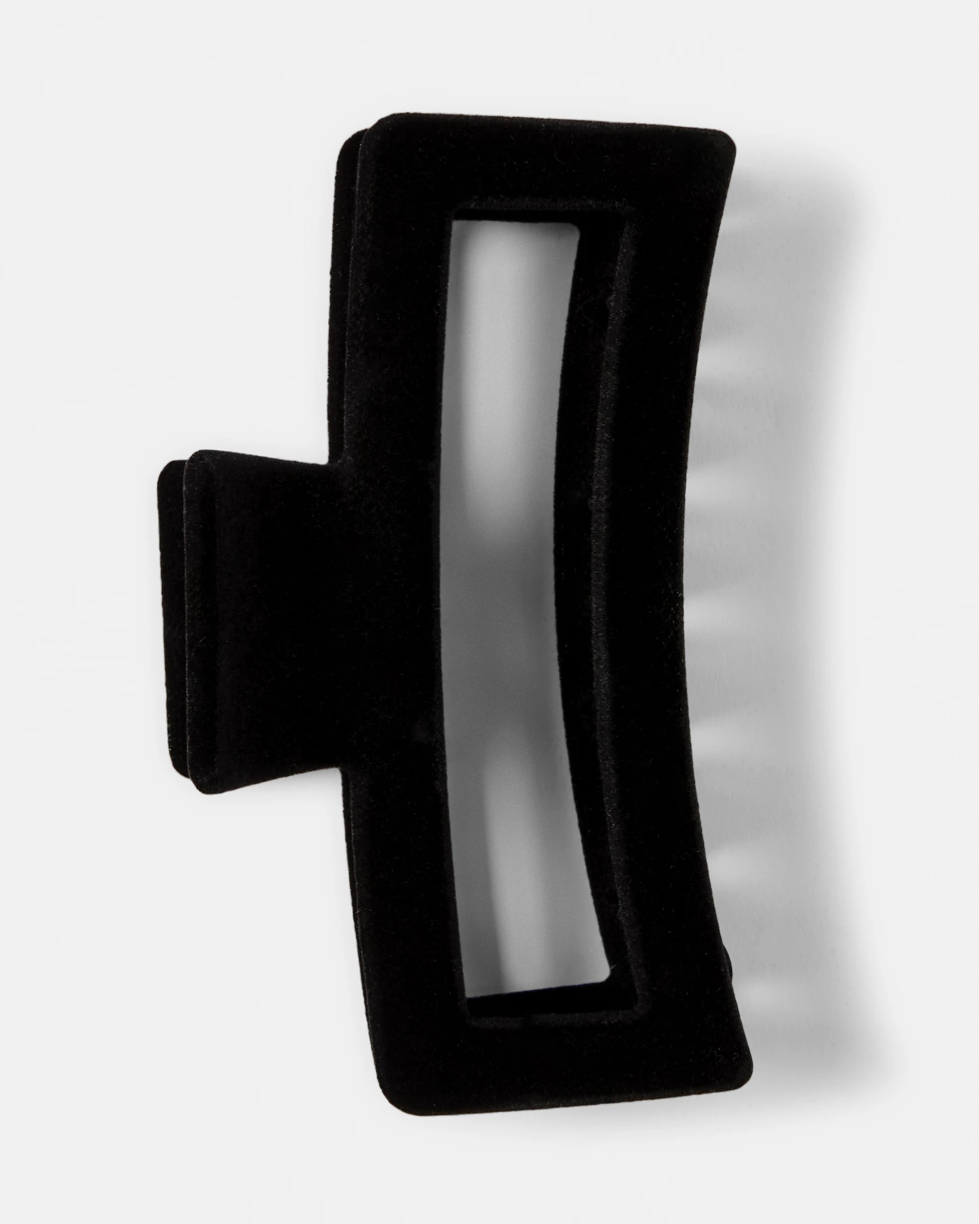 1 Black Velvet Rectangle Claw Hair Clip, 1 of 4