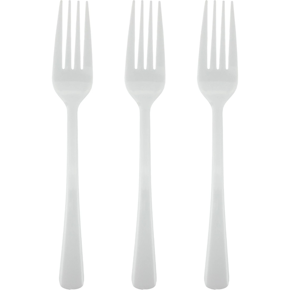 1 Partyware White Flair Reusable Plastic Forks (Pack of 50), 1 of 2