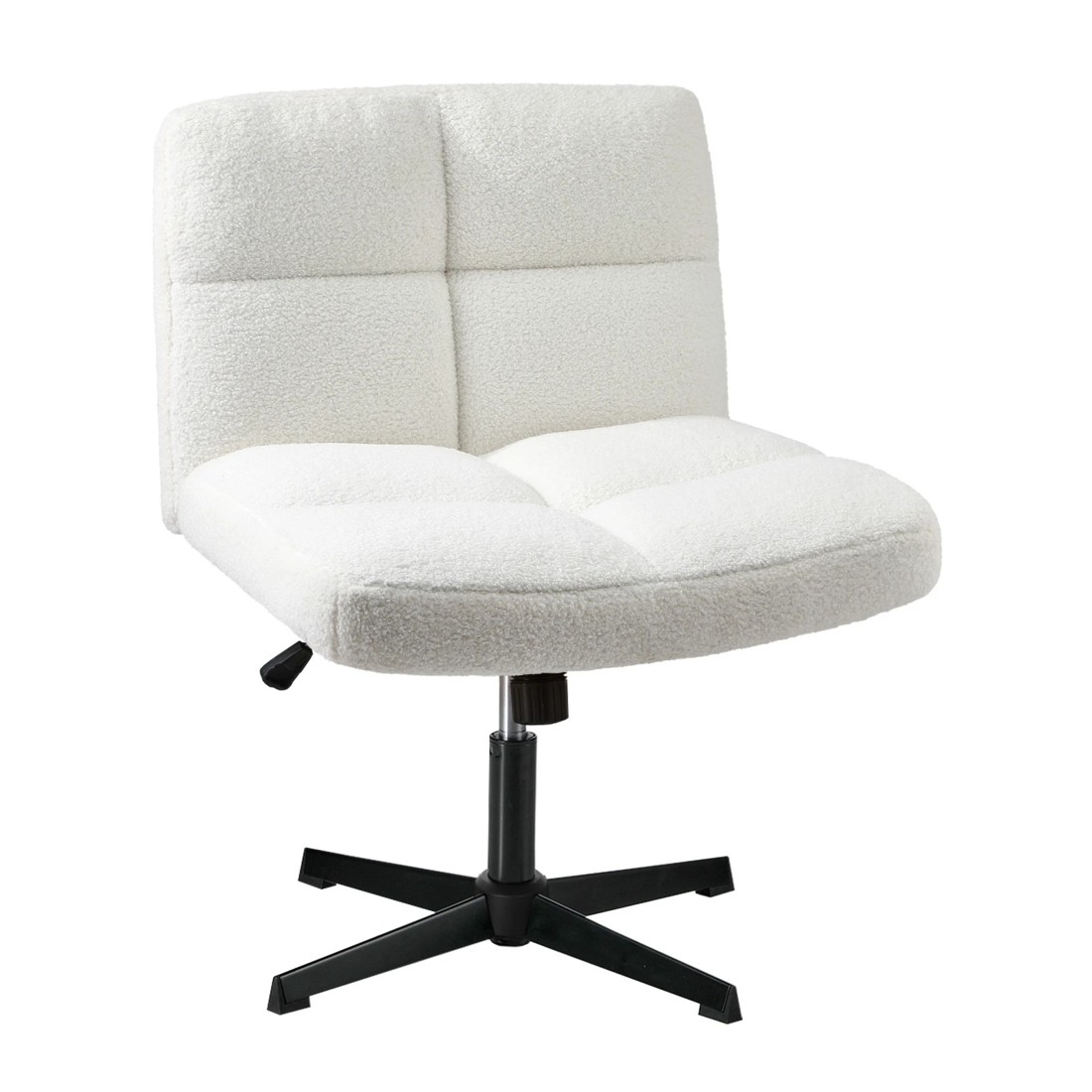 1 Oikiture Armless Office Desk Chair Boucle
 - White, 1 of 10