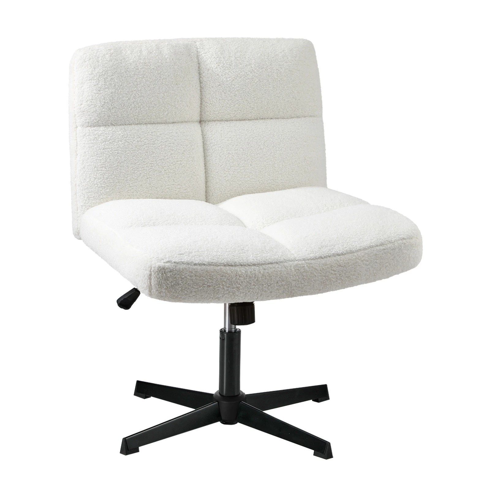 1 Oikiture Armless Office Desk Chair Boucle
 - White, 1 of 10