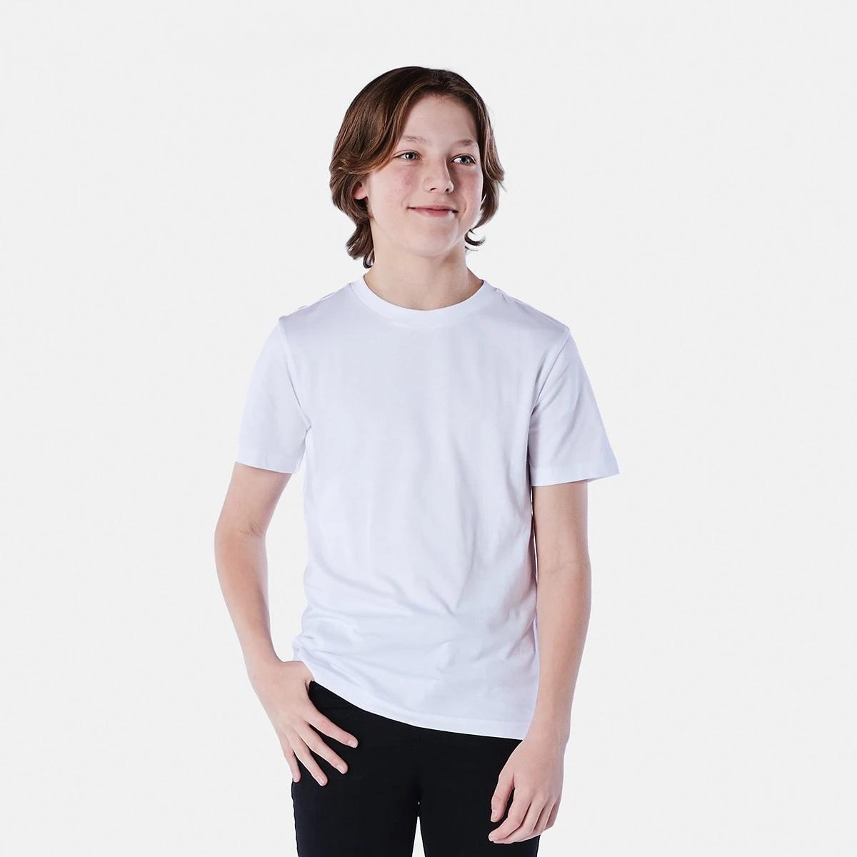1 Short Sleeve Plain T-shirt WHITE, 1 of 7