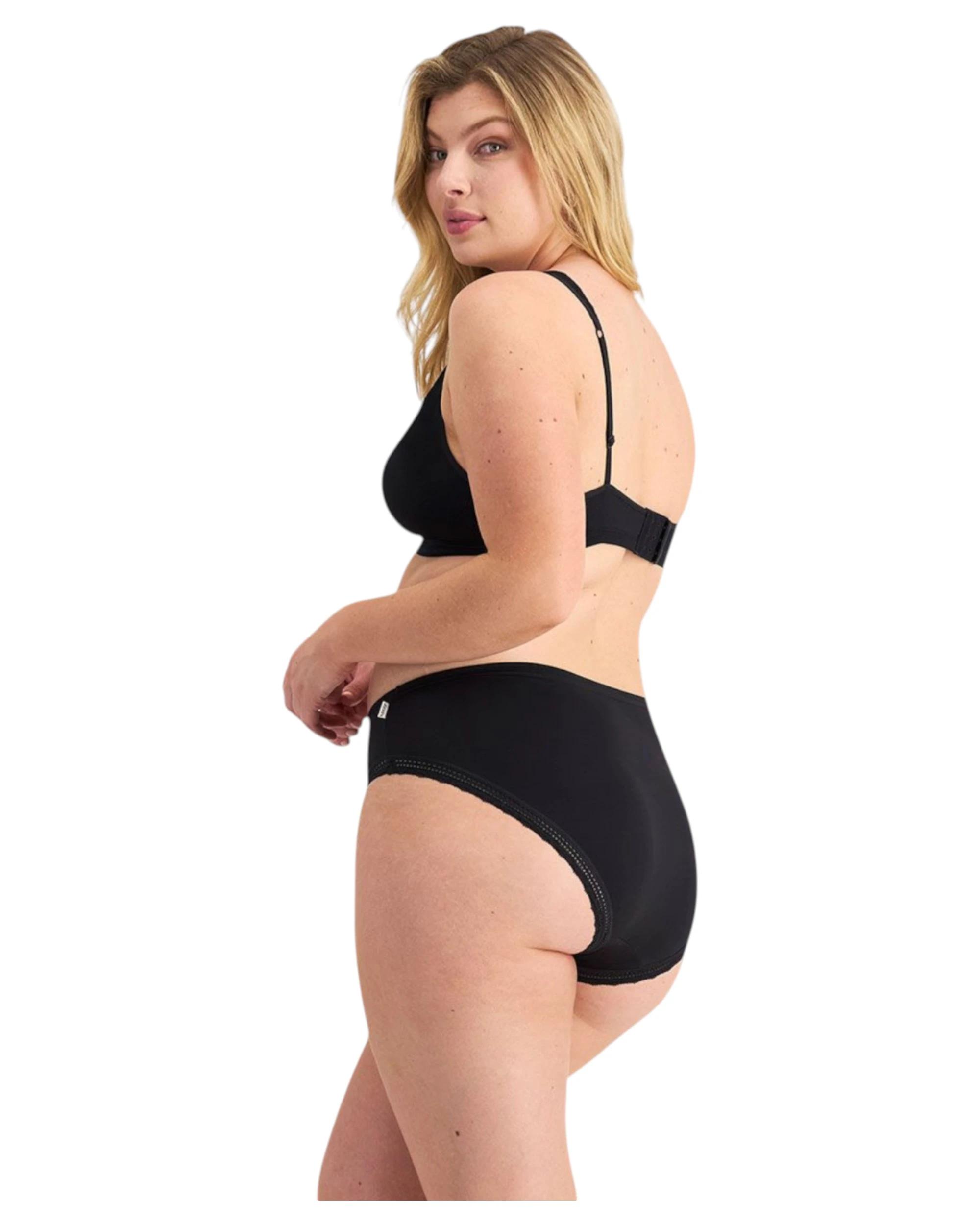 2 Jockey Womens Parisienne Delicate Hi Cut Underwear Black BLACK, 2 of 3