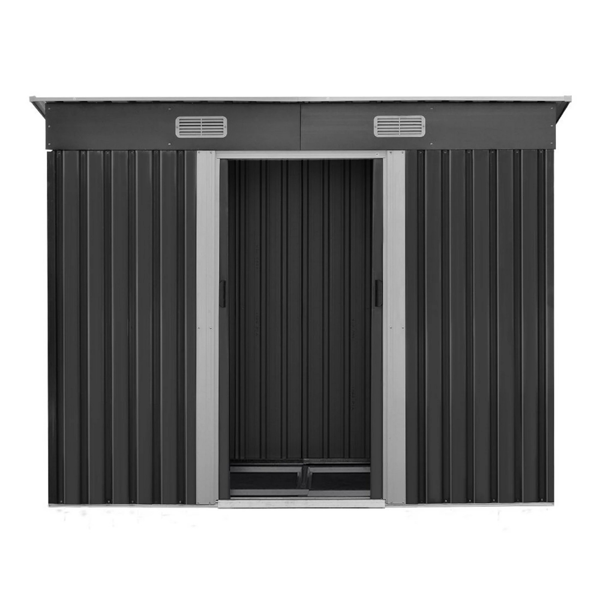 4 Giantz Garden Shed Metal Base Sheds Outdoor Storage Tool Workshop Sliding Door - Grey, 4 of 8