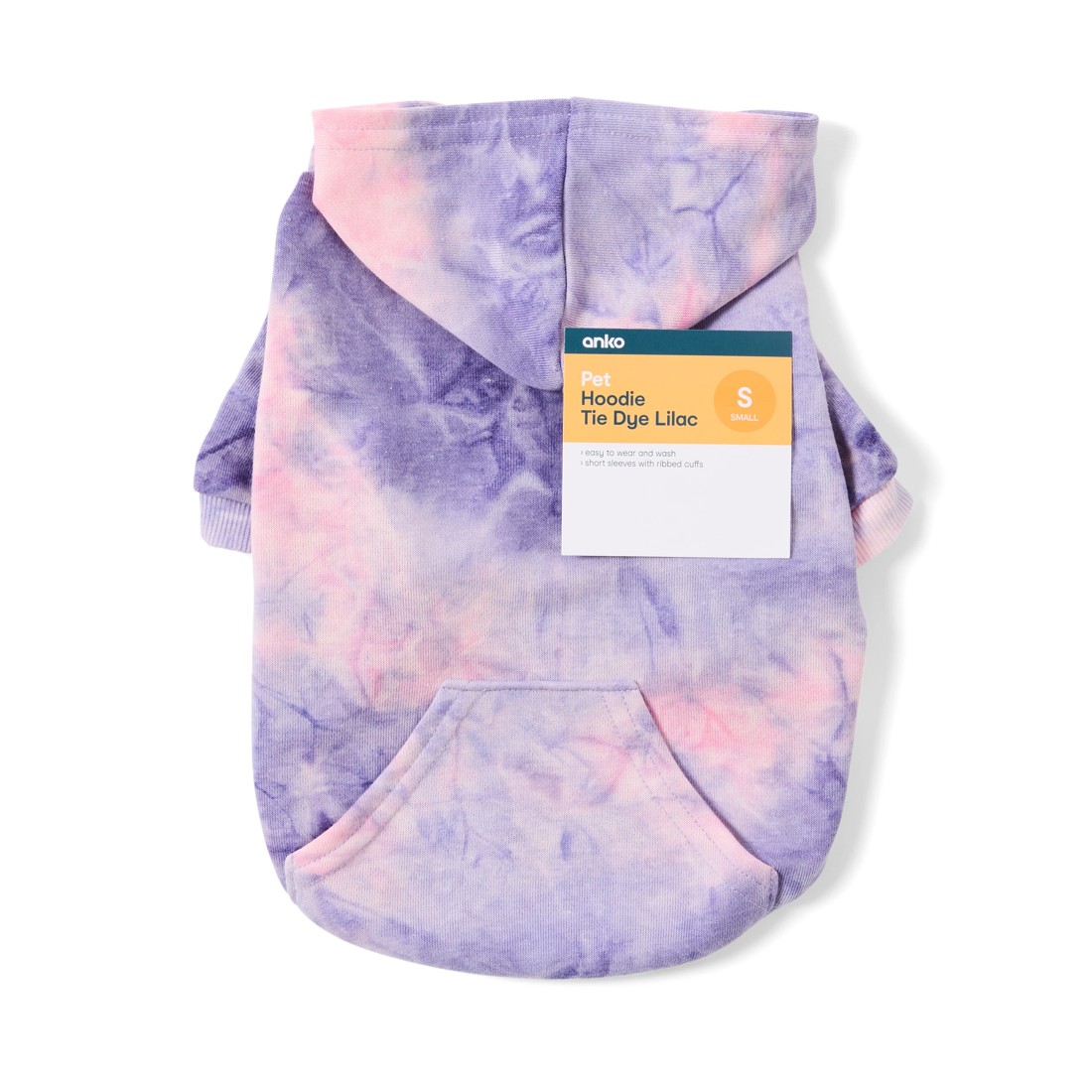 10 Pet Hoodie Tie-Dye - Small, Lilac, 10 of 10