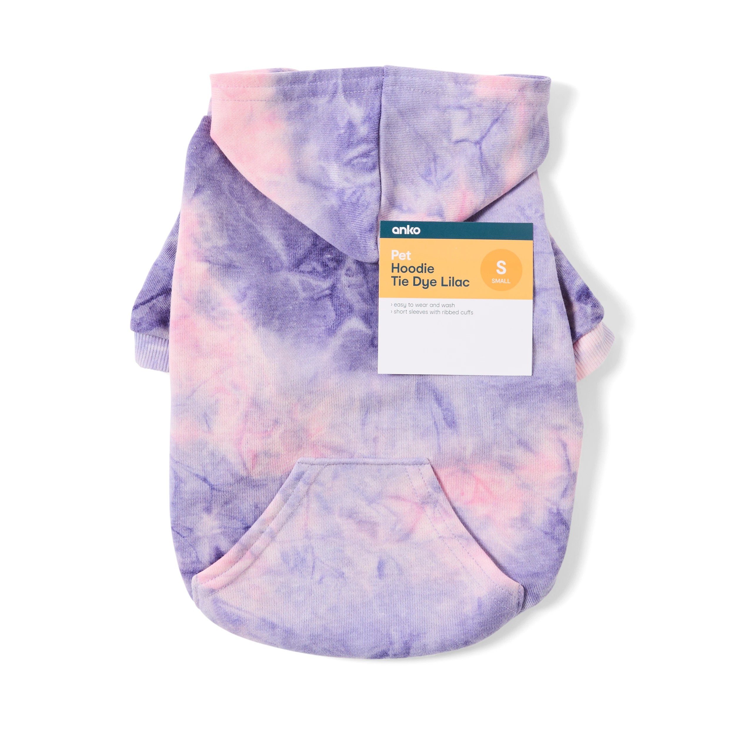 10 Pet Hoodie Tie-Dye - Small, Lilac, 10 of 10