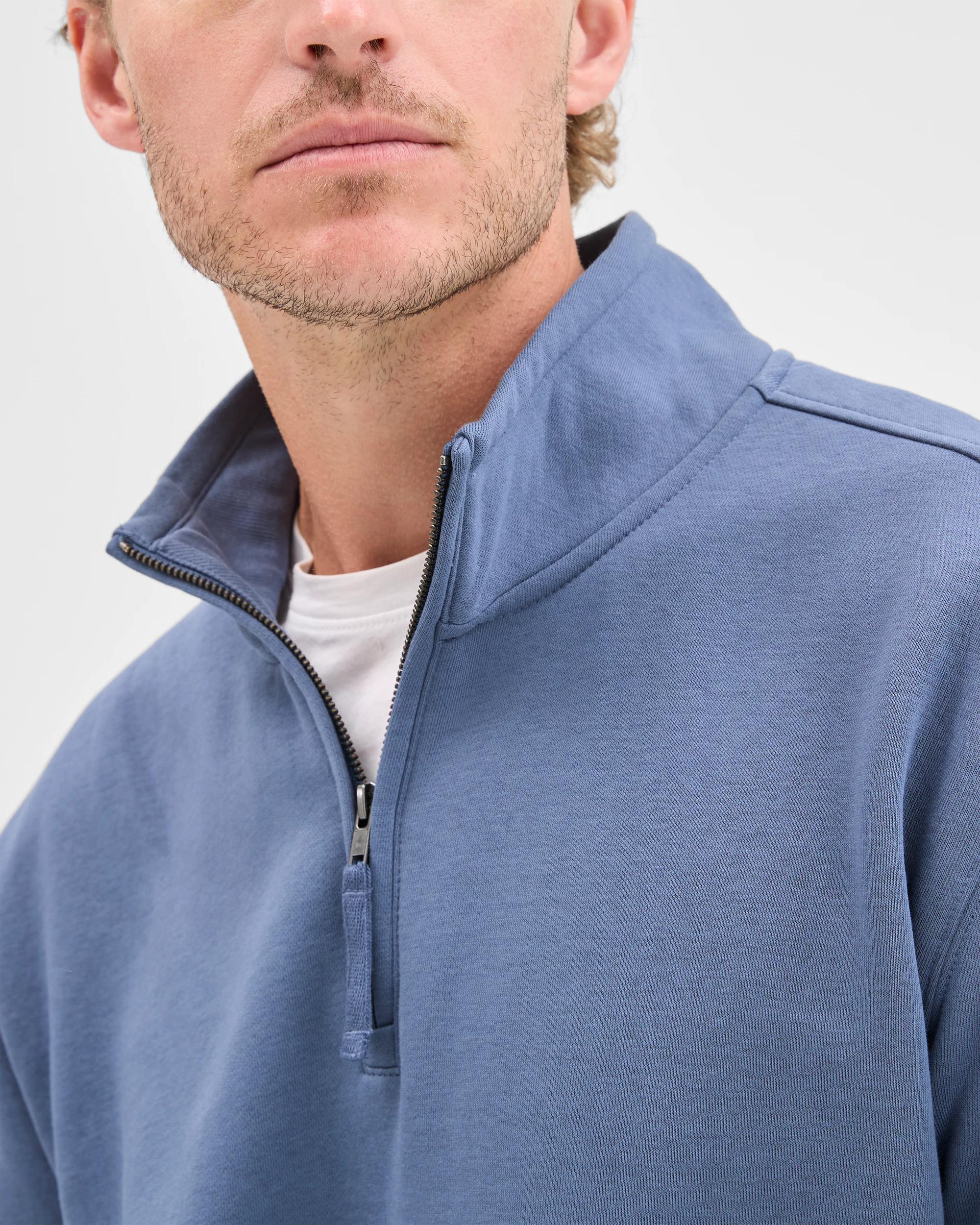 7 Target Man Australian Cotton Blend Fleece 1/2 Zip Top VINTAGE INDIGO, 7 of 8